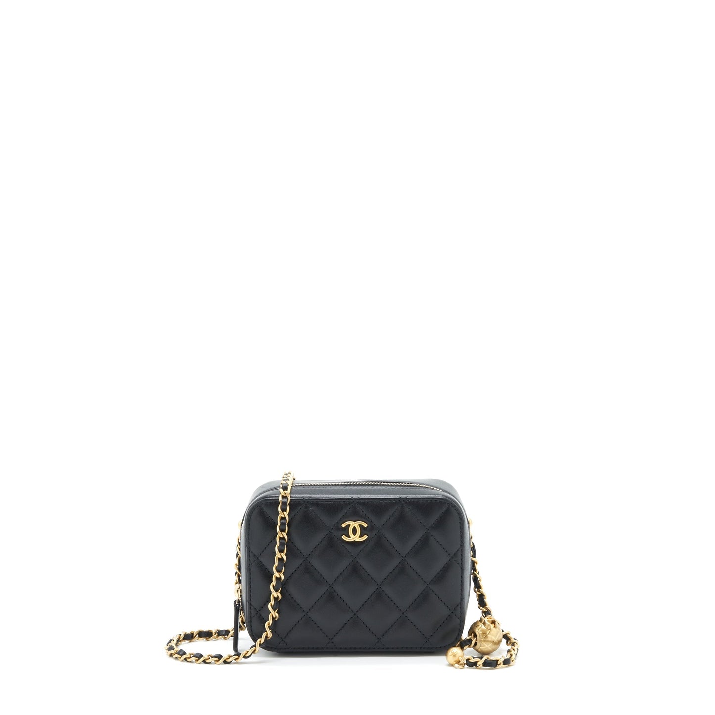 Chanel Pearl Crush Camera Lambskin GHW Black Crossbody Bag