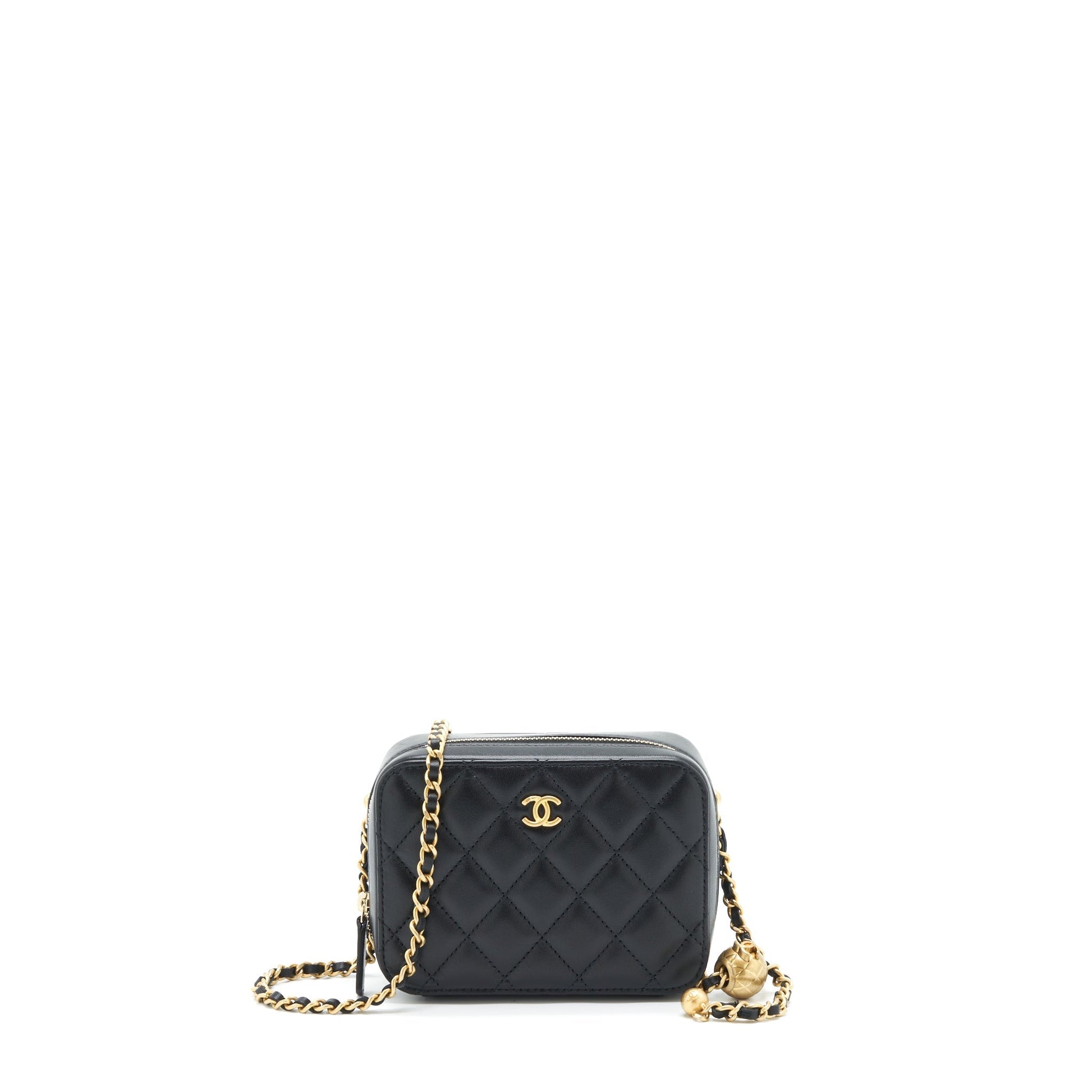 Chanel Pearl Crush Camera Lambskin GHW Black Crossbody Bag