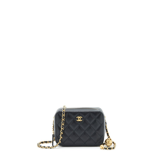 Chanel Pearl Crush Camera Lambskin GHW Black Crossbody Bag