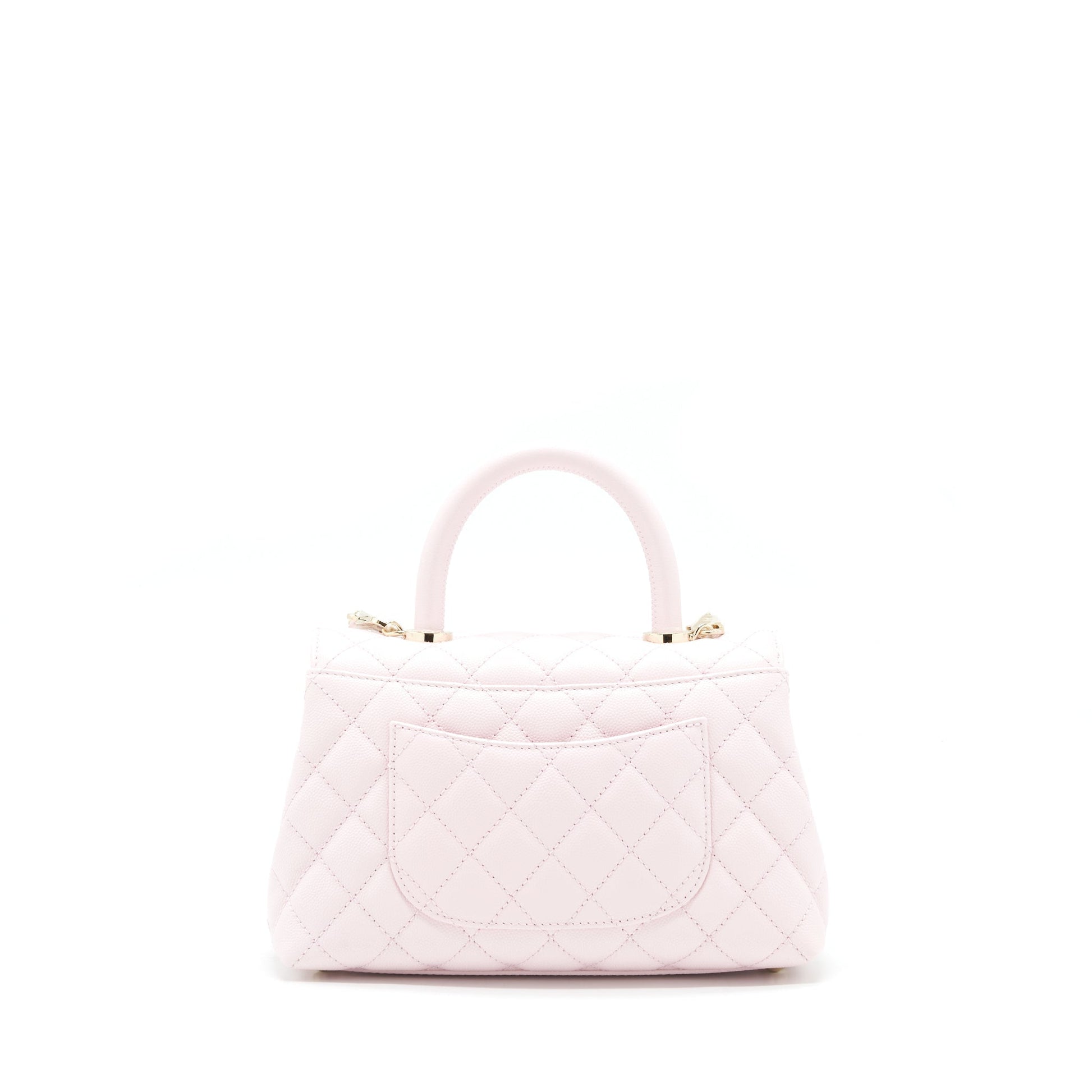 Chanel 22P Coco Handle Caviar Light LGHW Pink Small Handbag Microchip 1
