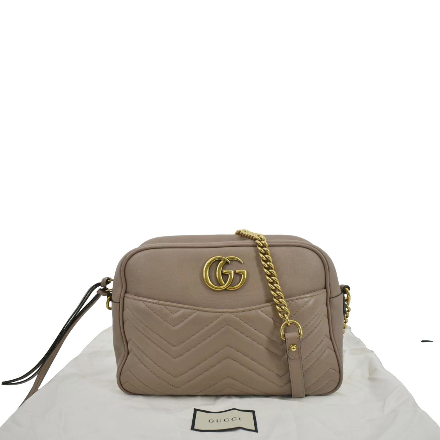 Gucci Marmont Crossbody Bag Dust Leather Matelasse