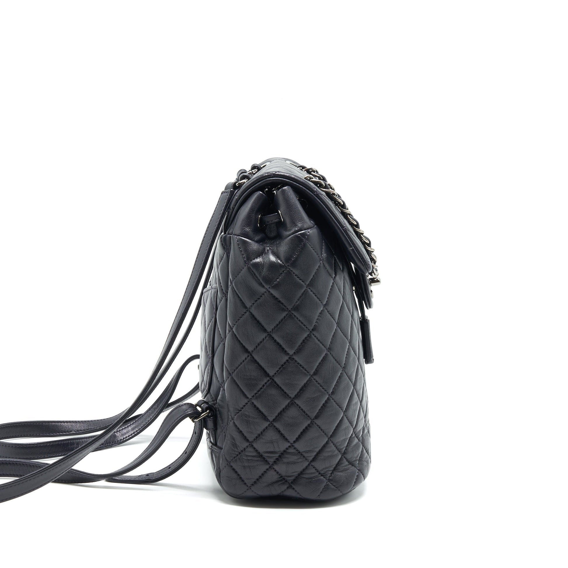 Chanel Quilted Urban Spirit Backpack Lambskin SHW Black