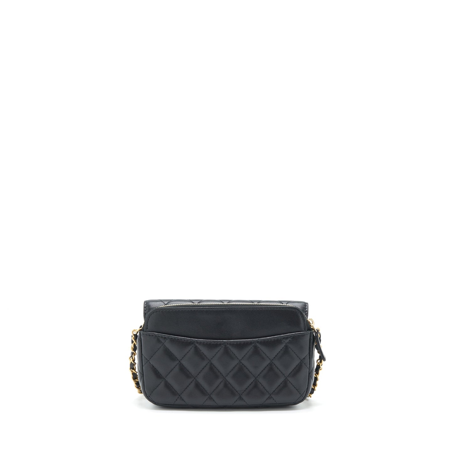 Chanel Limited Charm Double Layer Lambskin GHW Black Key Chain