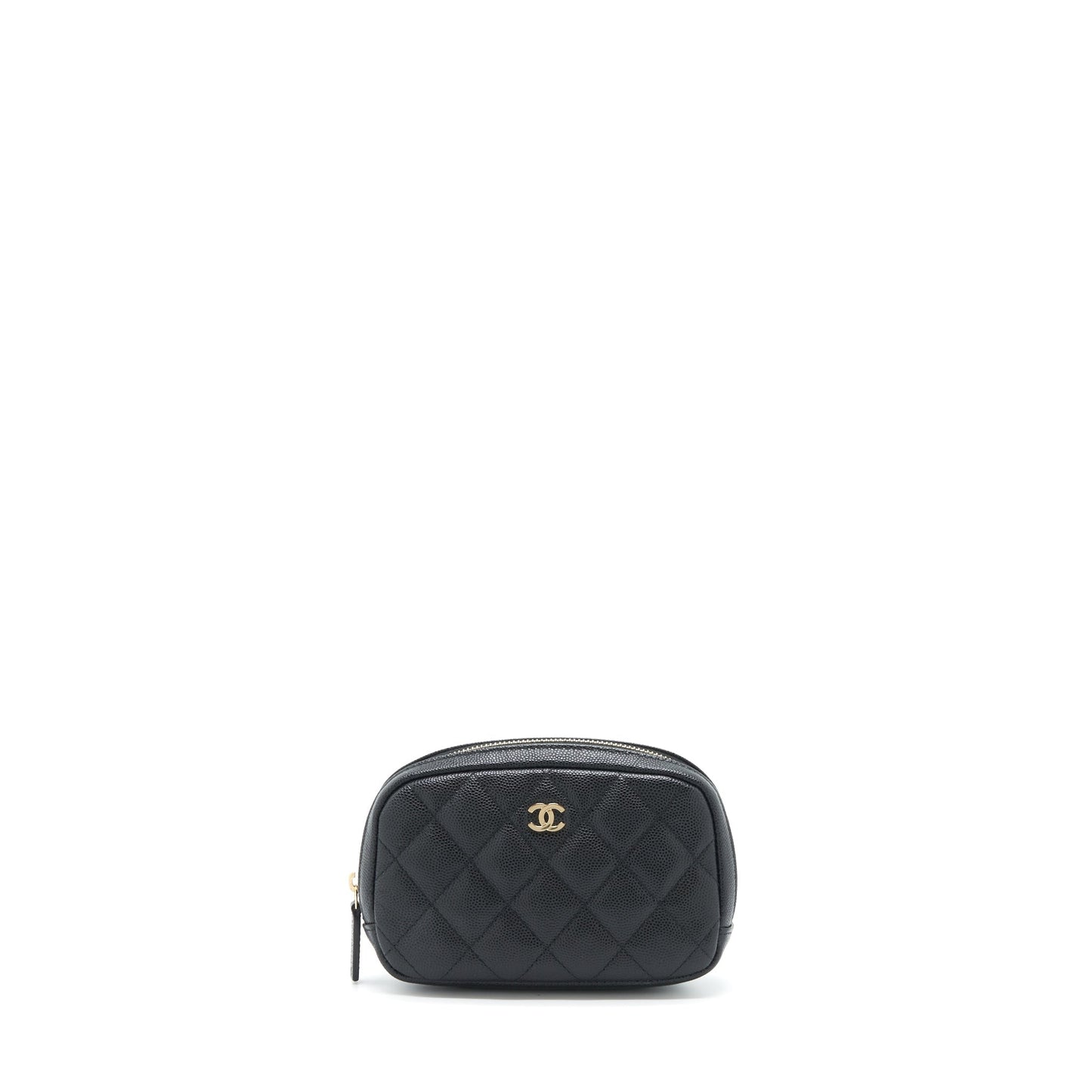 Chanel Zipper Vanity Caviar LGHW Black Small Handbag
