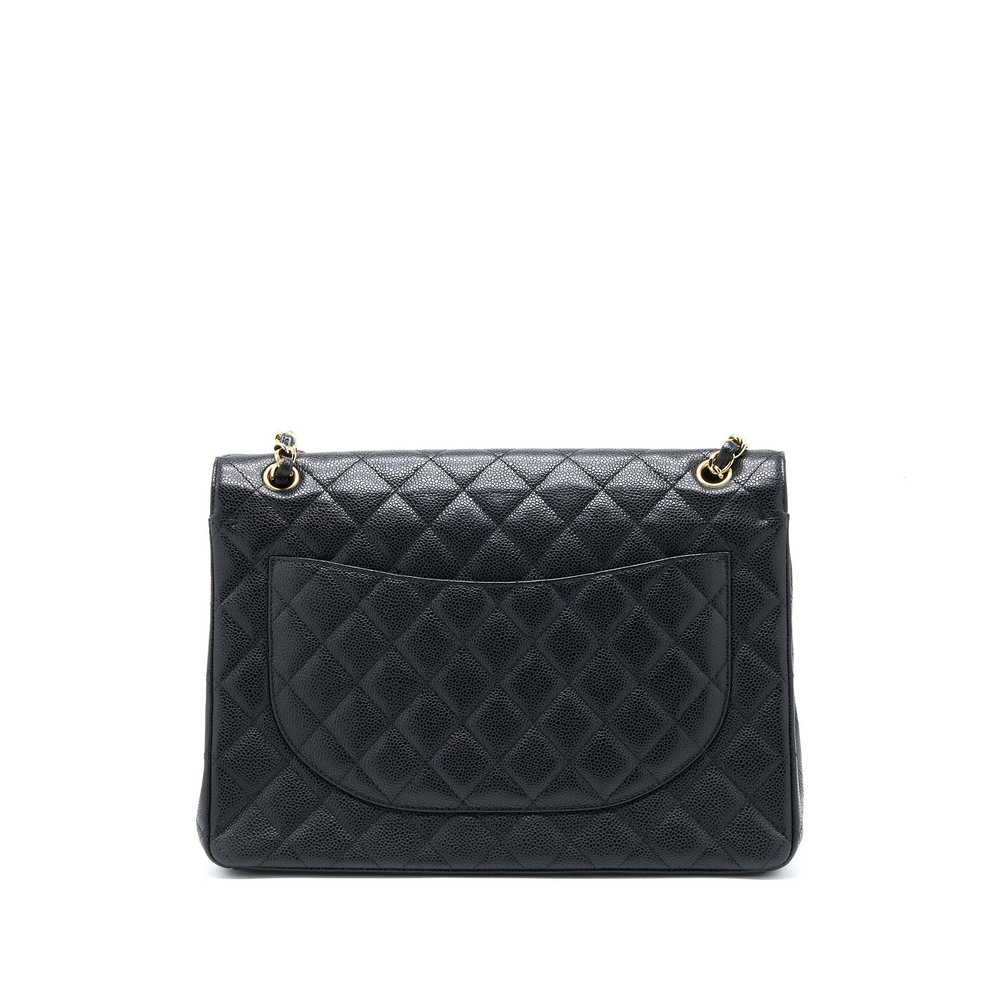 Chanel Maxi Classic Double Flap Caviar GHW Black Shoulder Bag