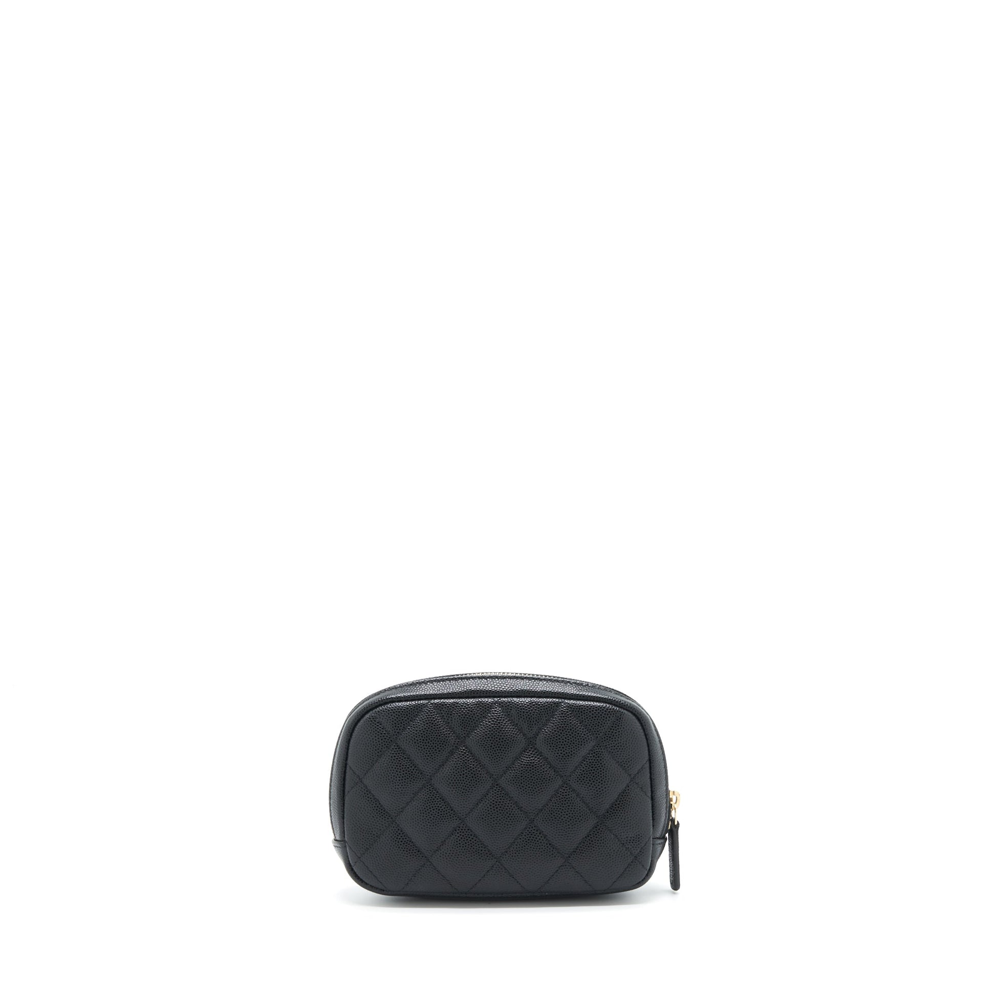 Chanel Zipper Vanity Caviar LGHW Black Small Handbag
