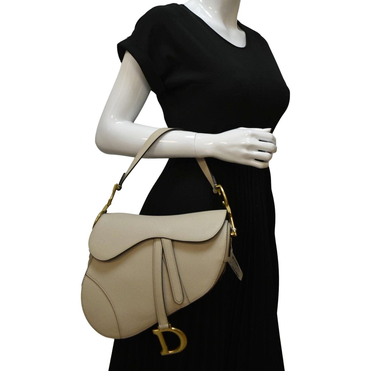 Dior Saddle Grained Calfskin Satchel Shoulder Bag Caramel Leather Beige Satchel Bag
