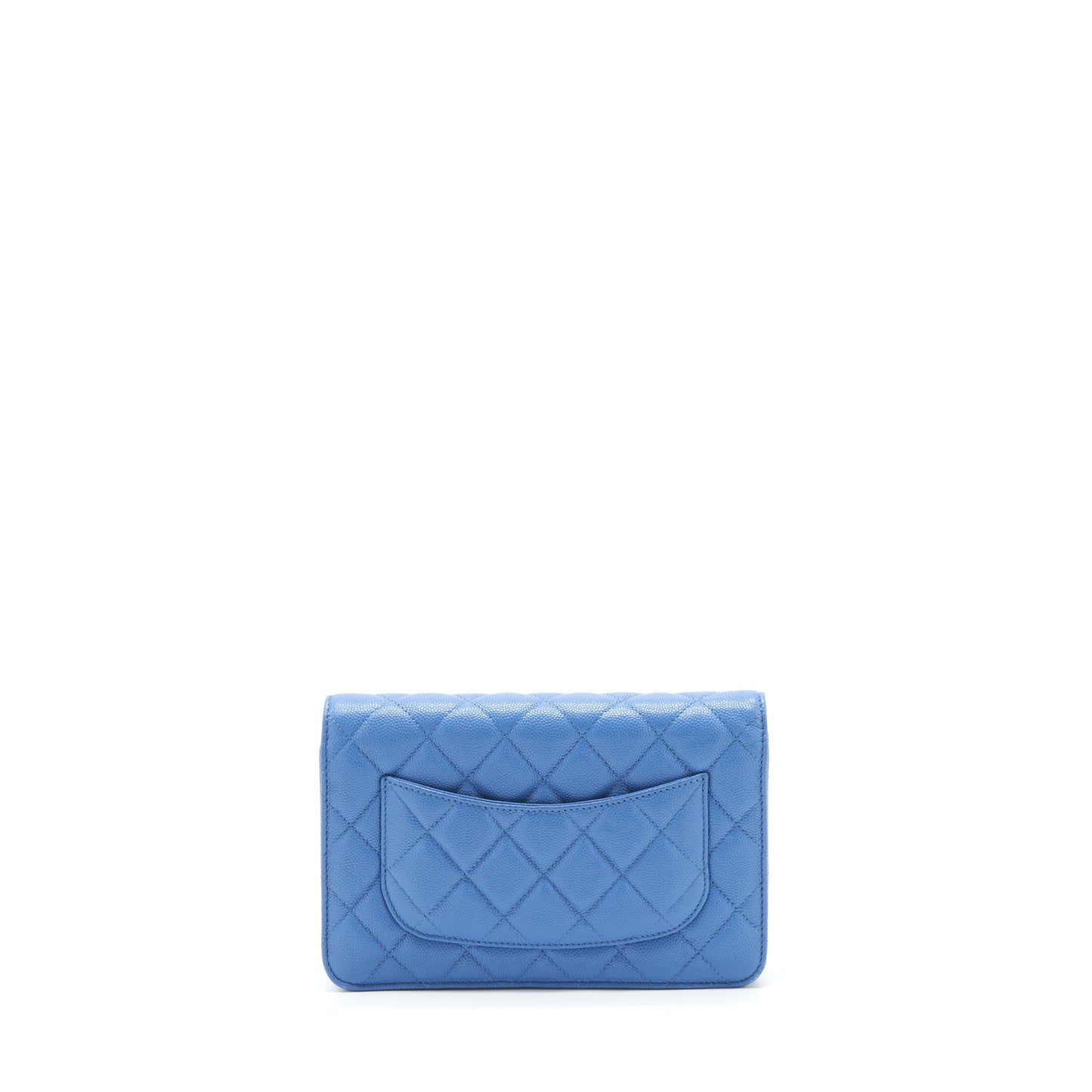 Chanel Classic On Caviar Light LGHW Blue Wallet Case