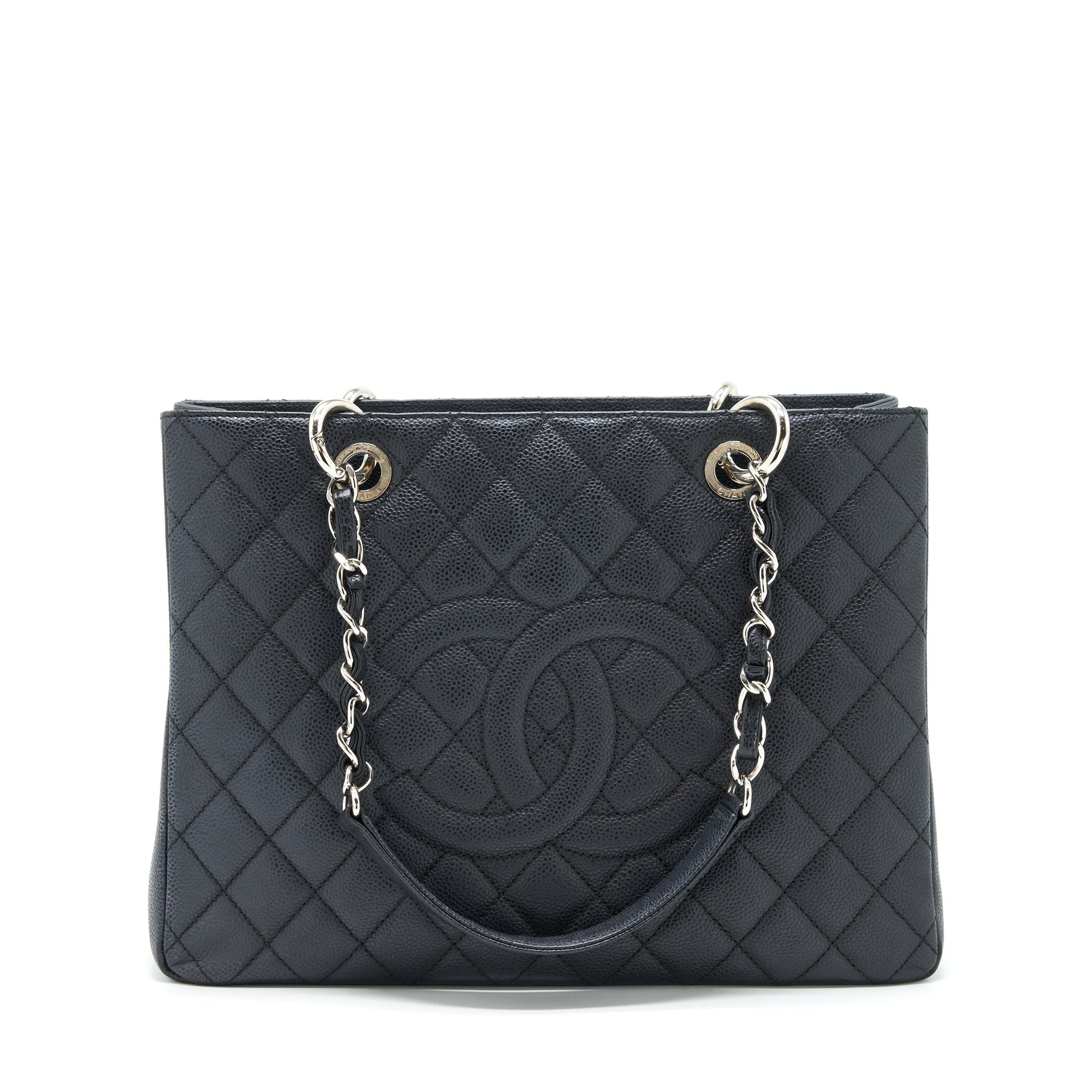 Chanel Grand Shopping GST Caviar SHW Black Tote Bag