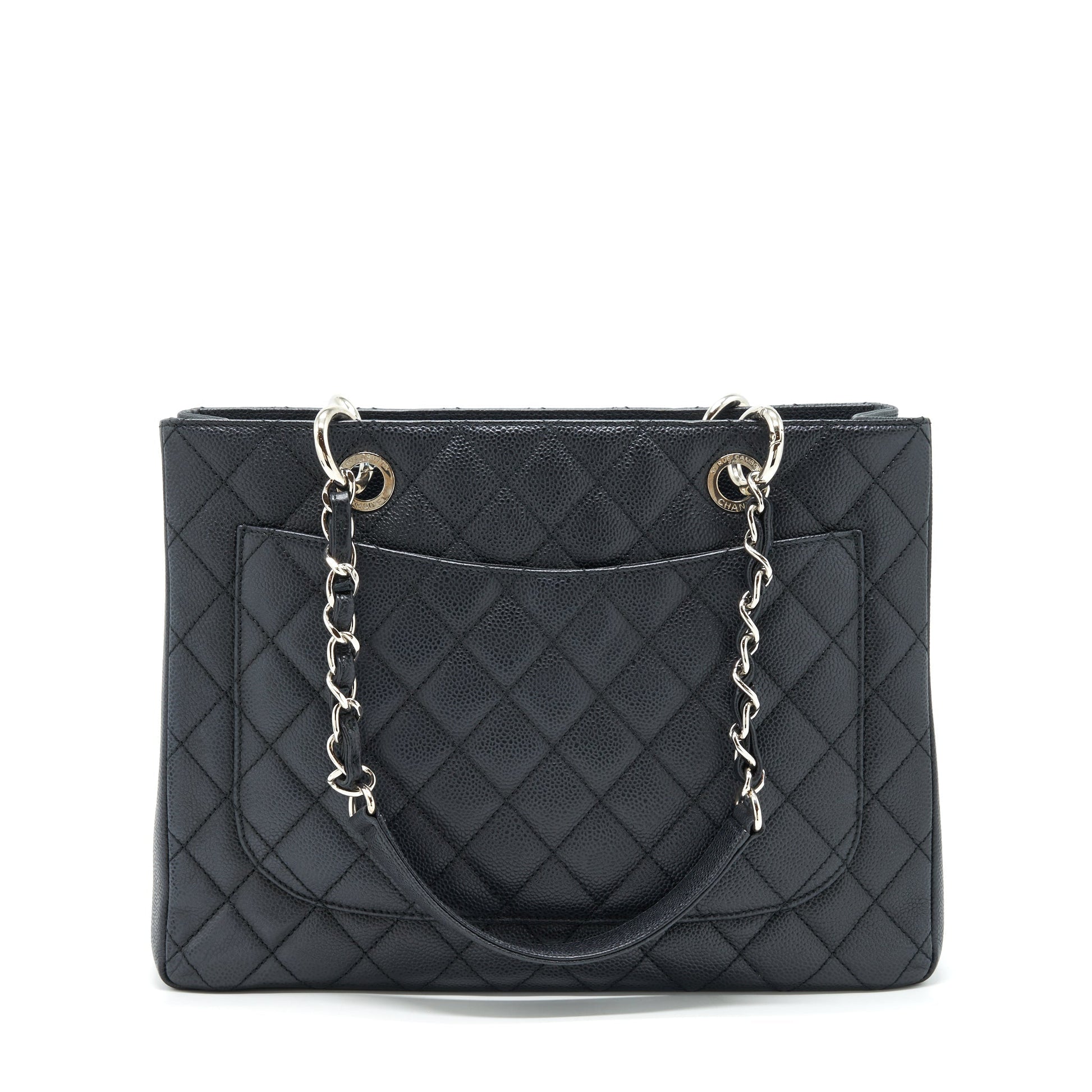 Chanel Grand Shopping GST Caviar SHW Black Tote Bag