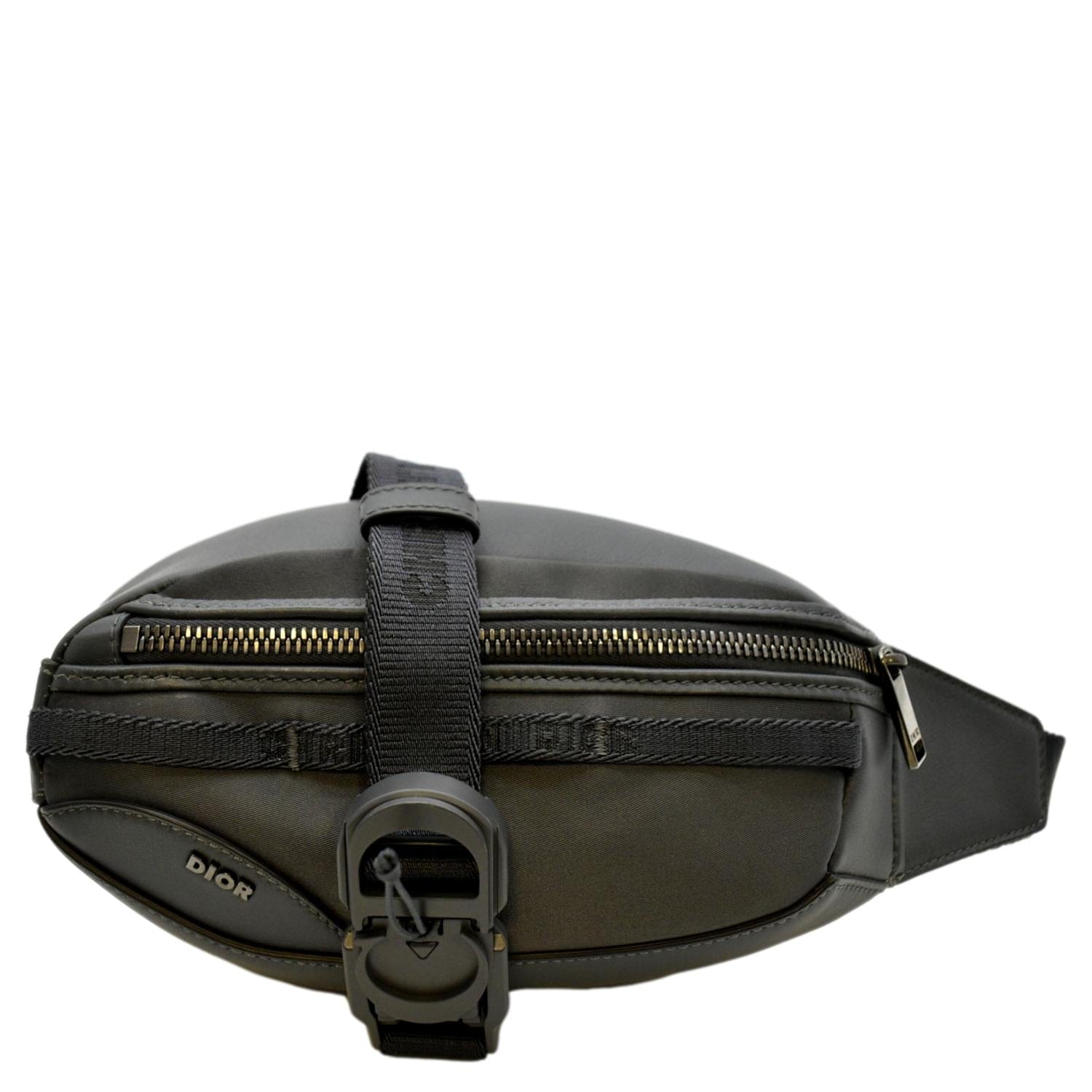 Dior Scarab Calfskin Crossbody Bag Grey Leather