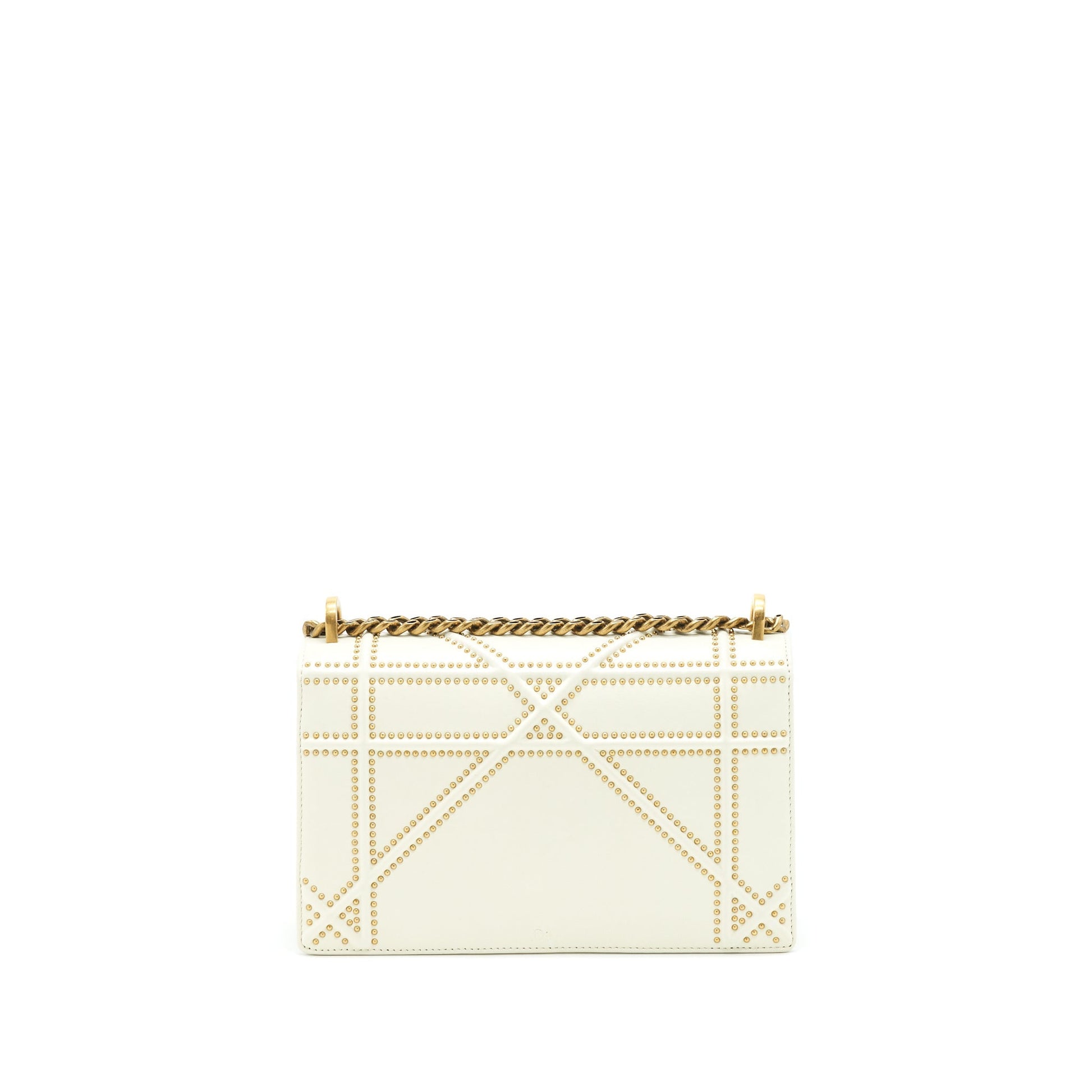 Dior Studded ama Handbag White Medium Travel Bag