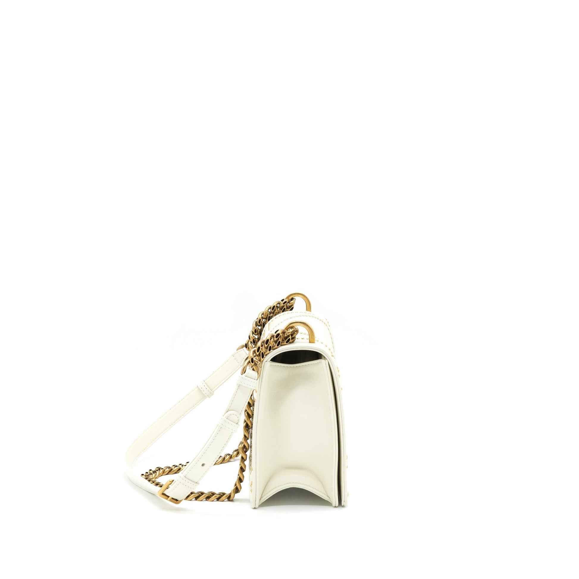 Dior Studded ama Handbag White Medium Travel Bag