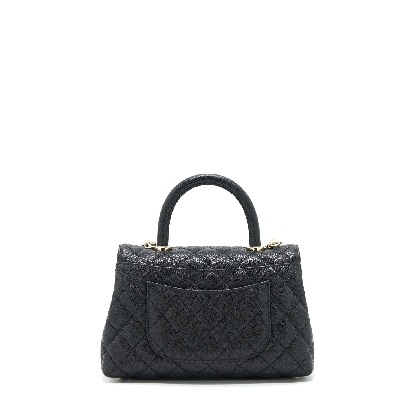 Chanel 22P Coco Handle Caviar LGHW Microchip Black Small Handbag