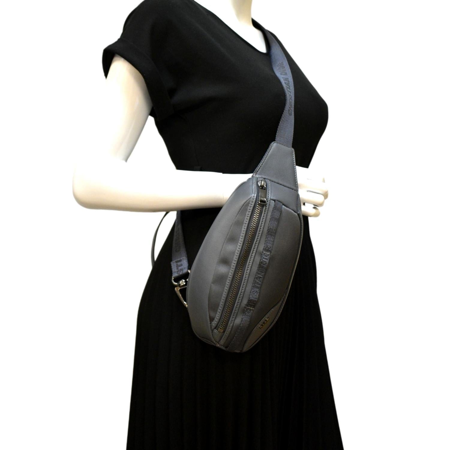 Dior Scarab Calfskin Crossbody Bag Grey Leather