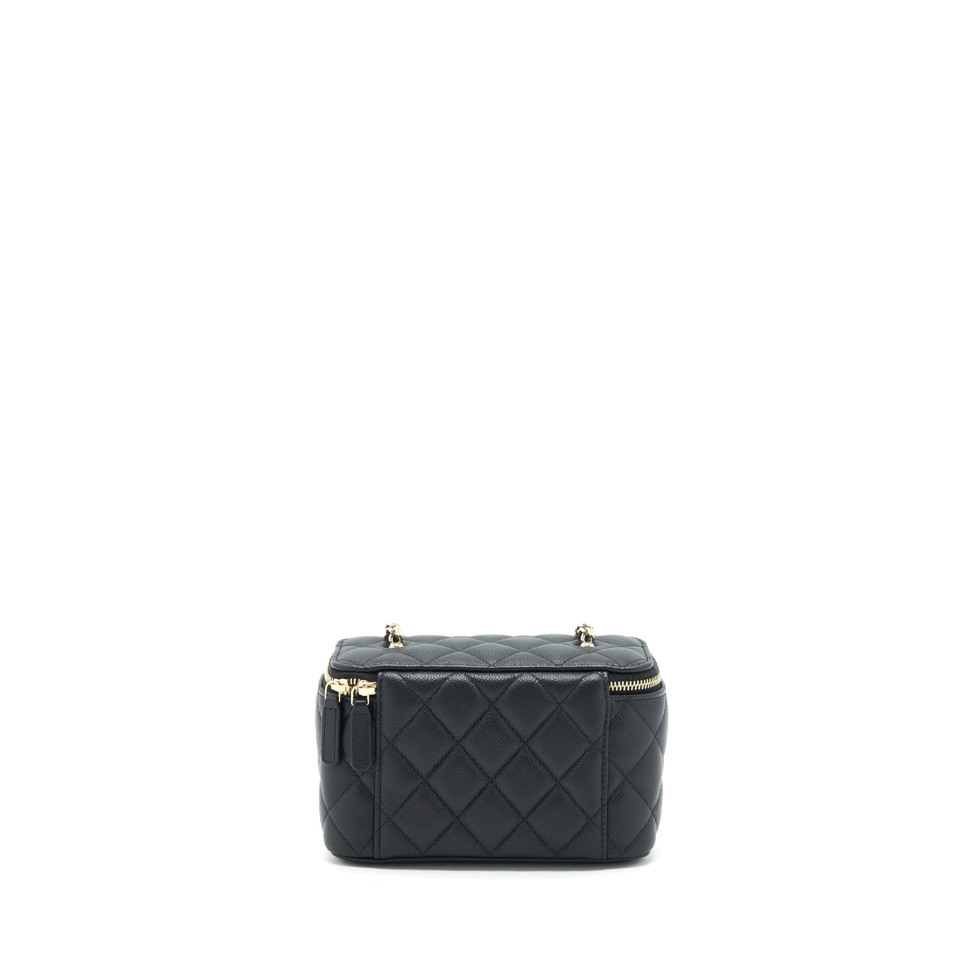 Chanel 22P Long Vanity Logo Caviar LGHW Black Handbag