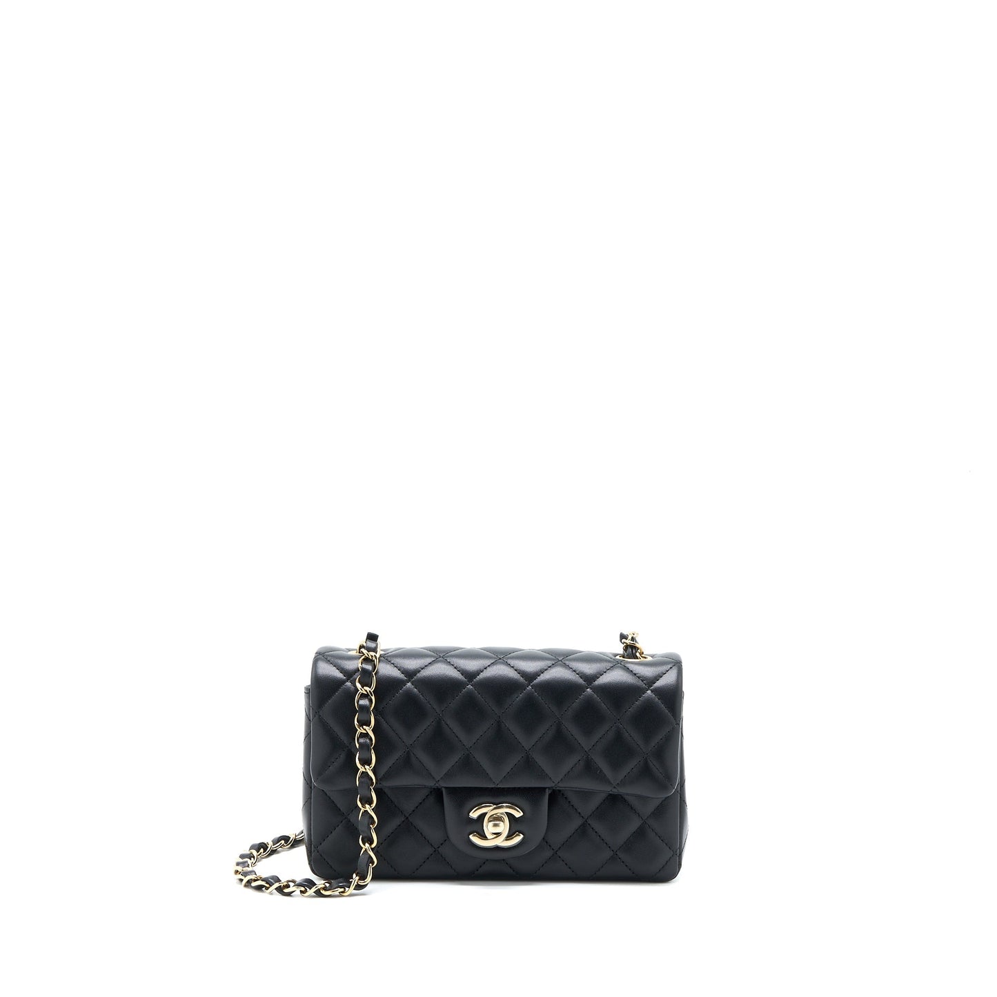 Chanel Classic Rectangular Flap Lambskin LGHW Microchip Black Shoulder Bag Microchip 1
