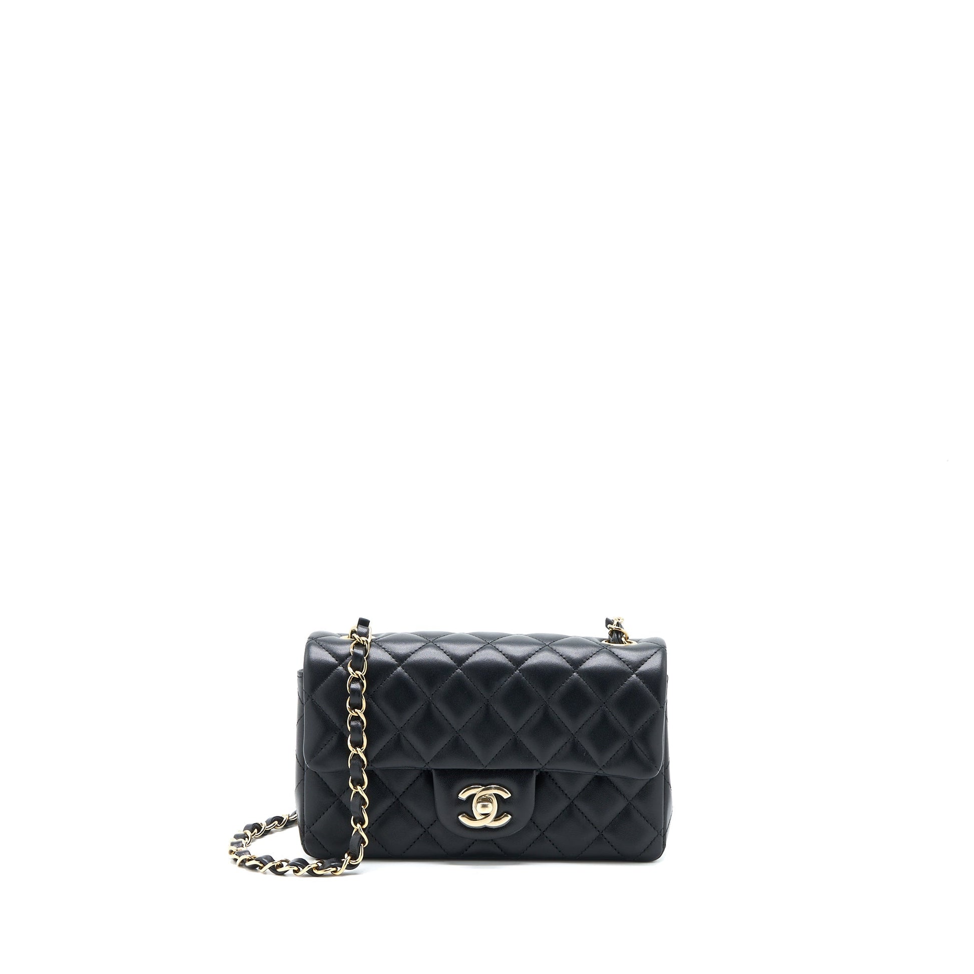 Chanel Classic Rectangular Flap Lambskin LGHW Microchip Black Shoulder Bag Microchip 1