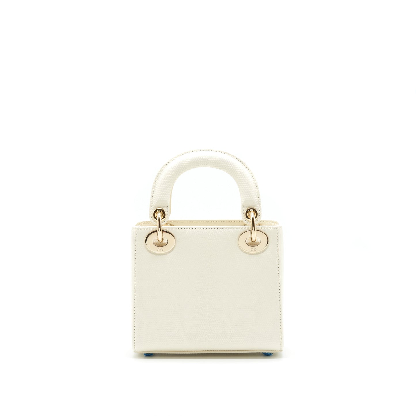 Dior Lizard Lady Handbag White Mini Travel Bag