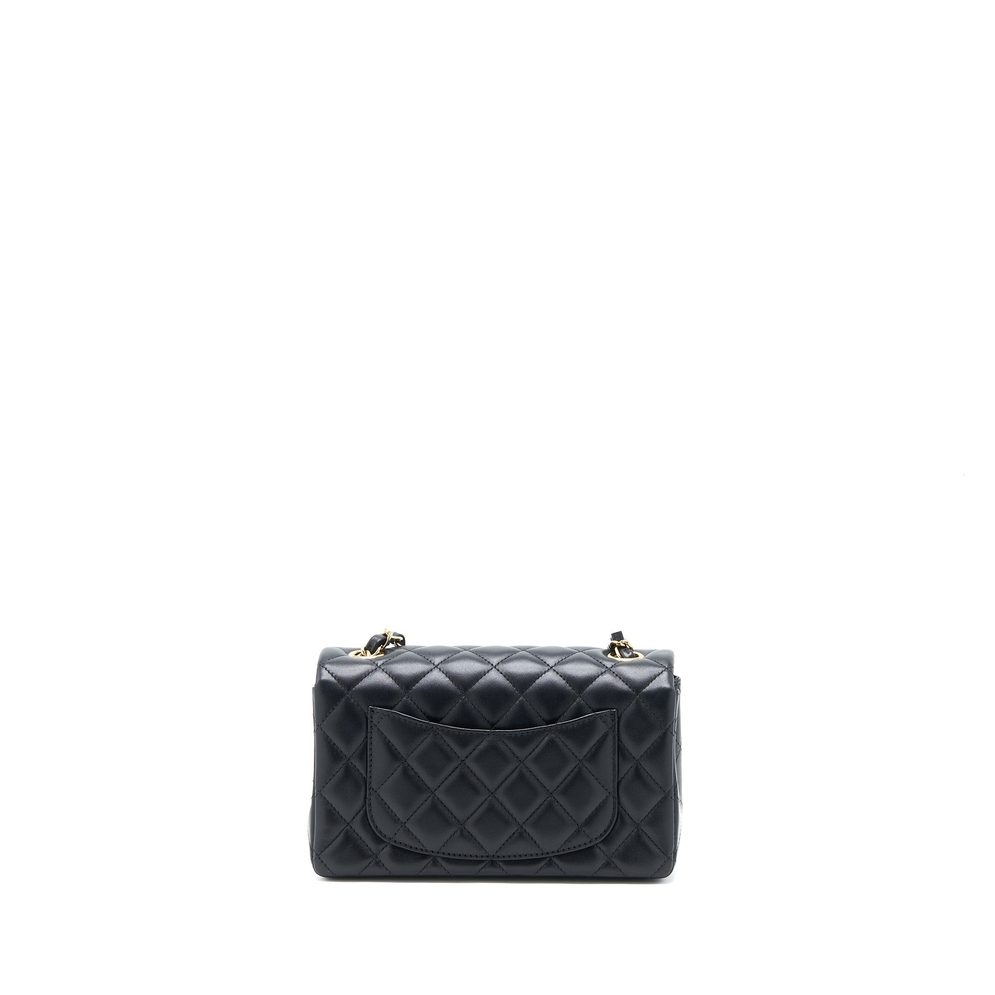 Chanel Classic Rectangular Flap Lambskin LGHW Microchip Black Shoulder Bag Microchip 1
