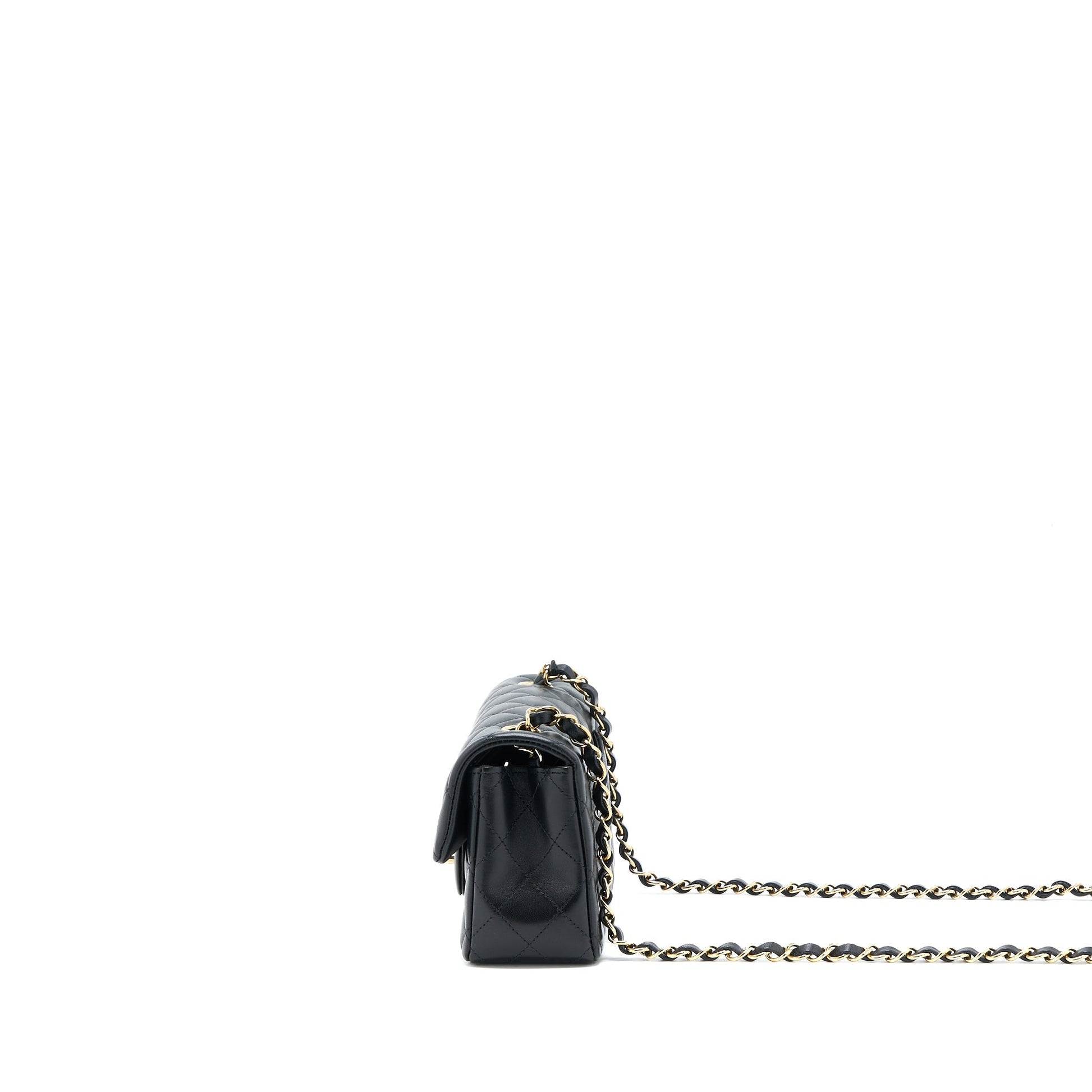 Chanel Classic Rectangular Flap Lambskin LGHW Microchip Black Shoulder Bag Microchip 1
