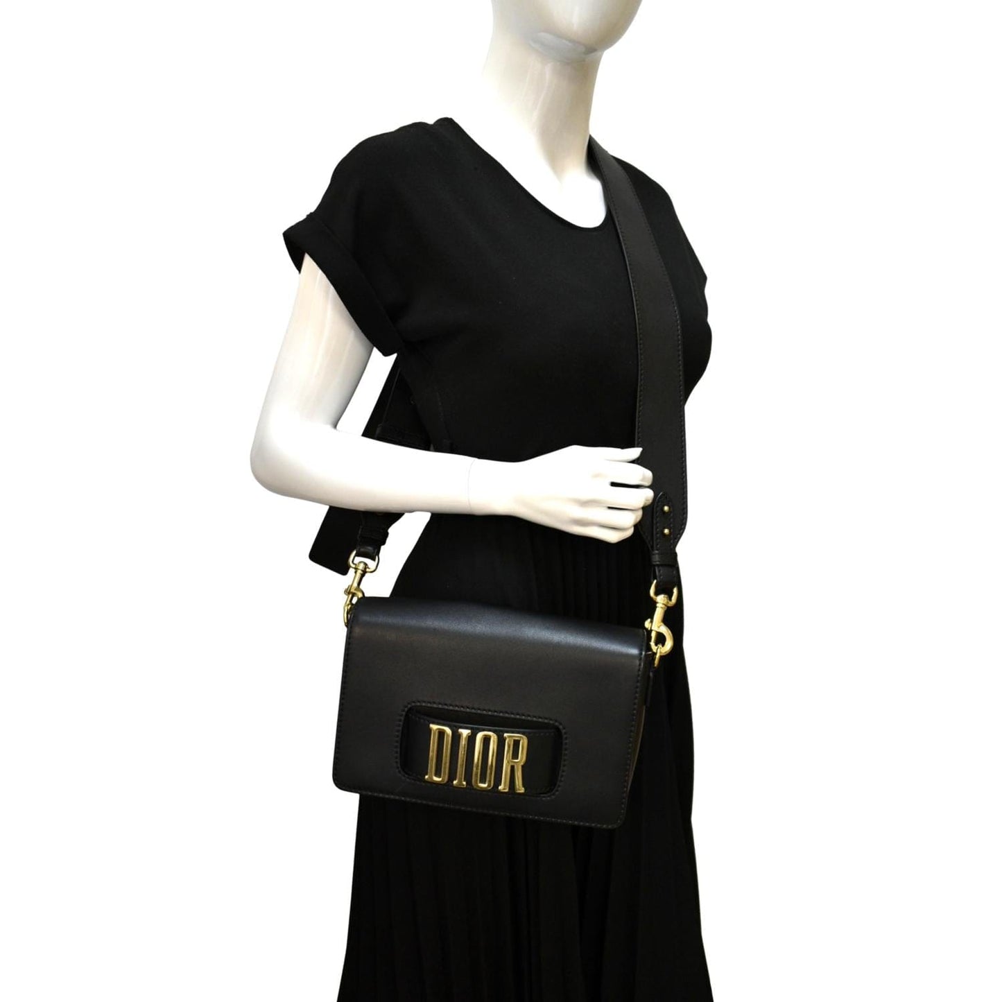 Dior Dio(R)Evolution Calfskin Crossbody Bag Black Flap