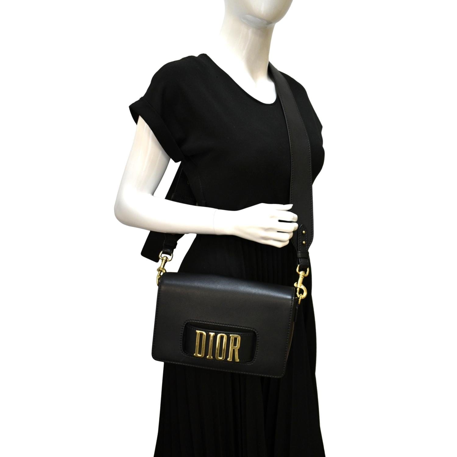 Dior Dio Evolution Calfskin Crossbody Bag Black Flap