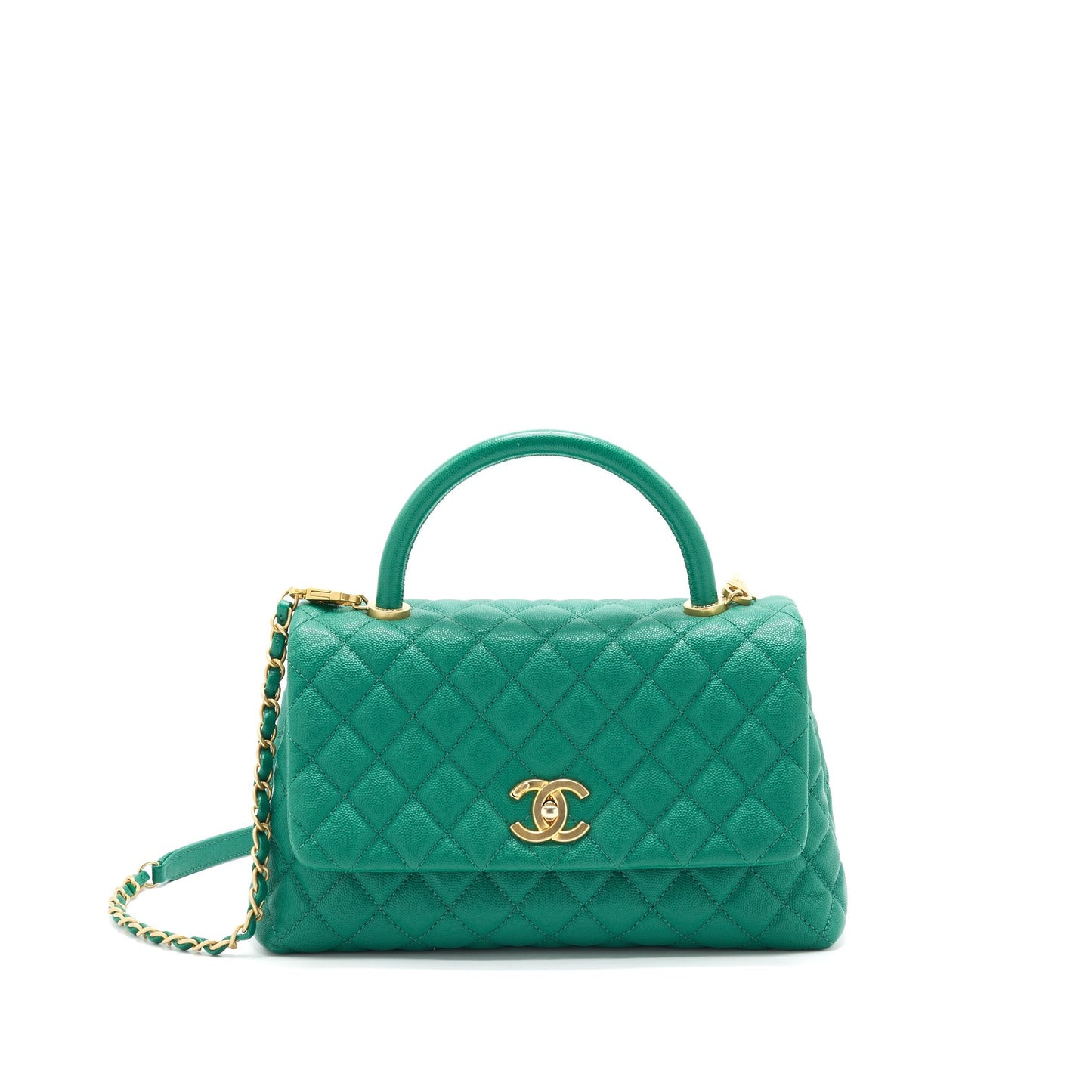 Chanel Cocohandle Flap GHW Green Shoulder Bag