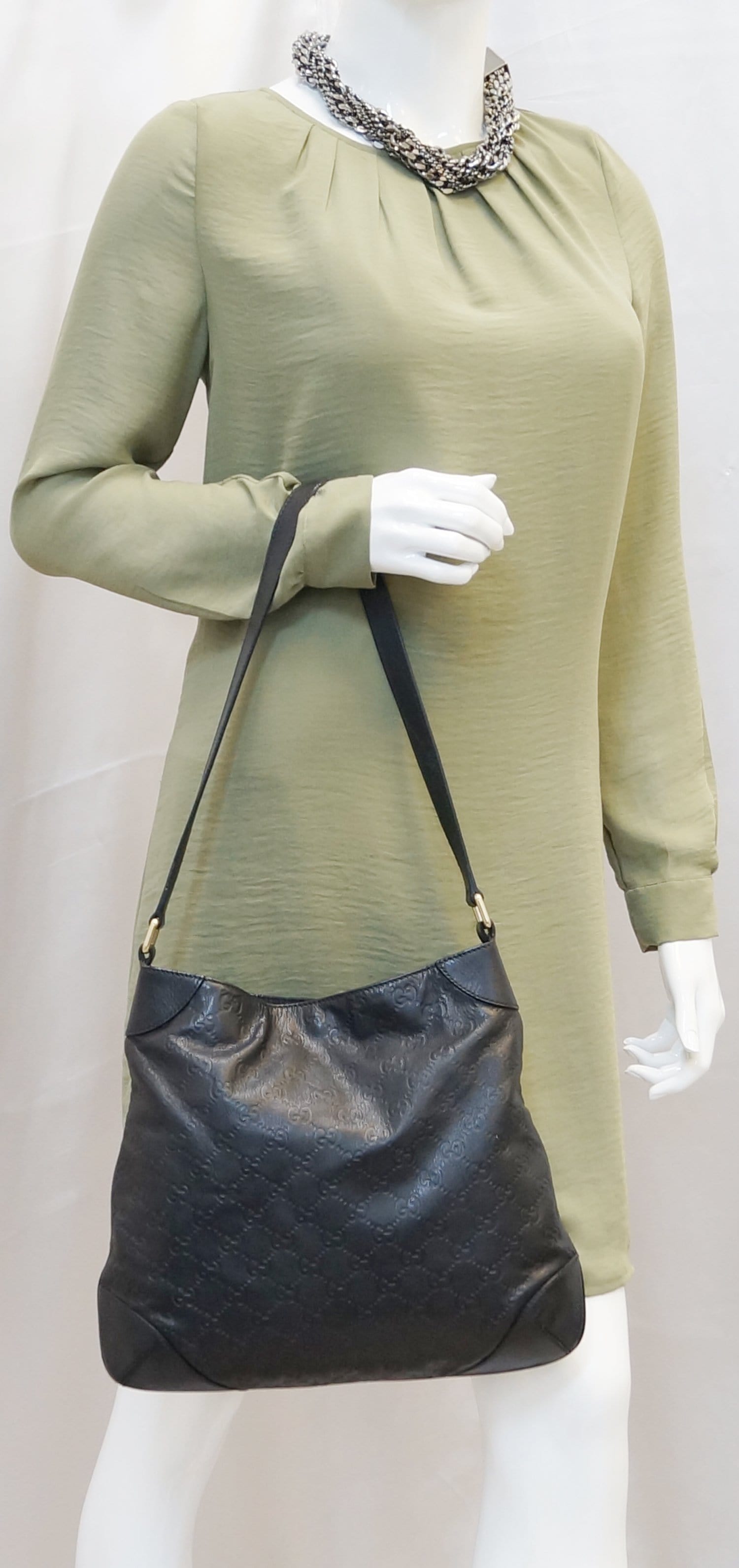 Gucci ssima Shoulder Bag Leather Black