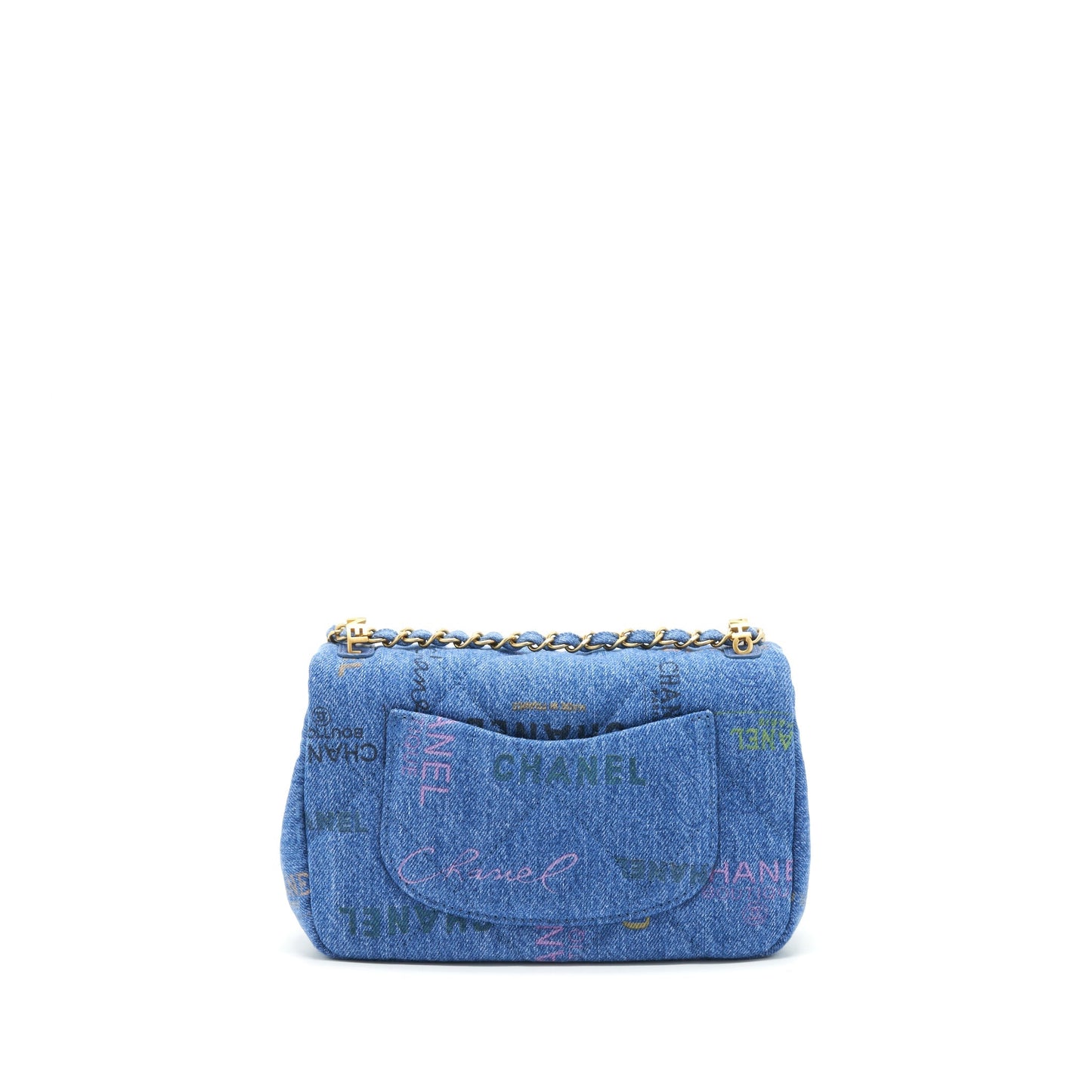 Chanel 22P Flap 23cm Denim GHW Microchip Blue Small Shoulder Bag