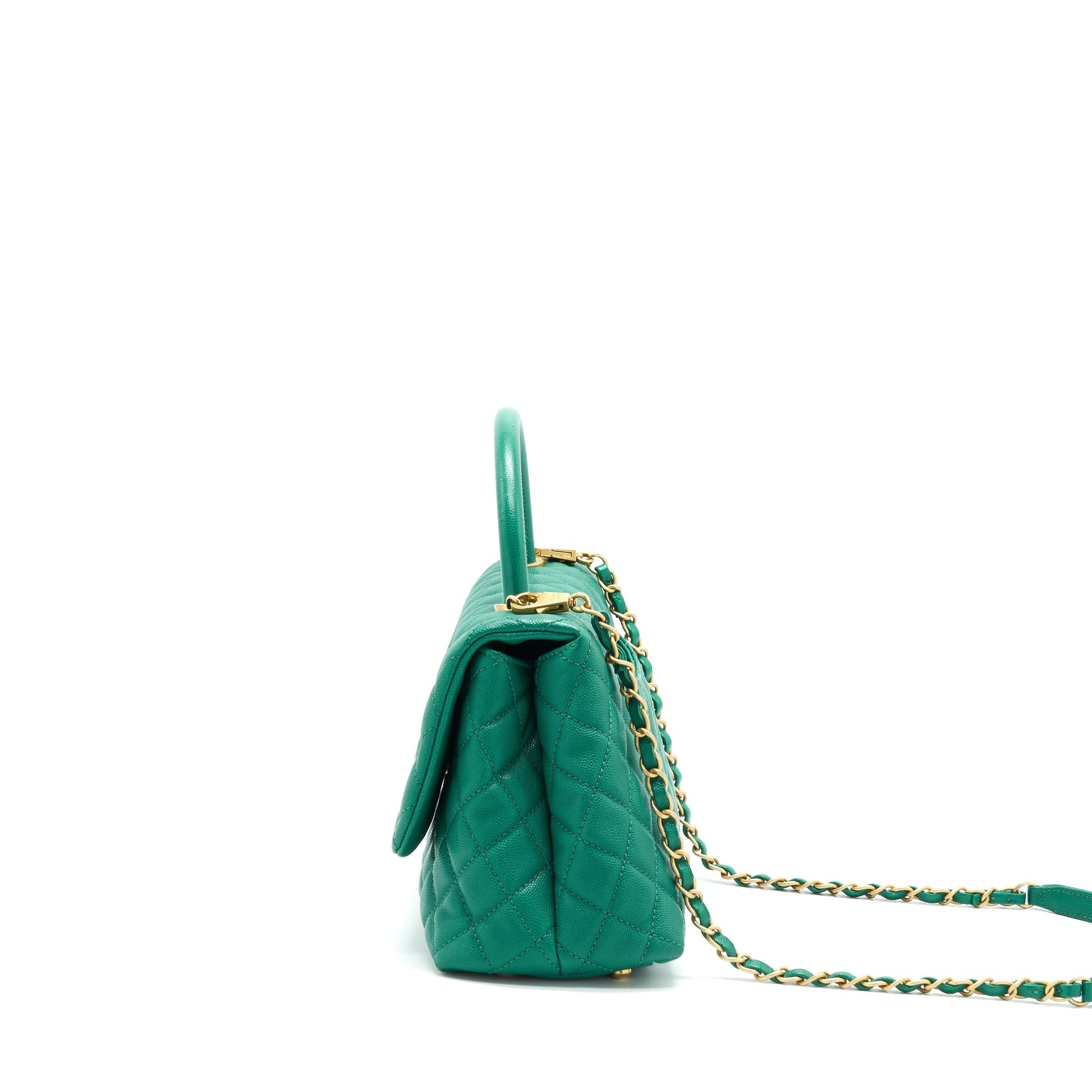 Chanel Cocohandle Flap GHW Green Shoulder Bag