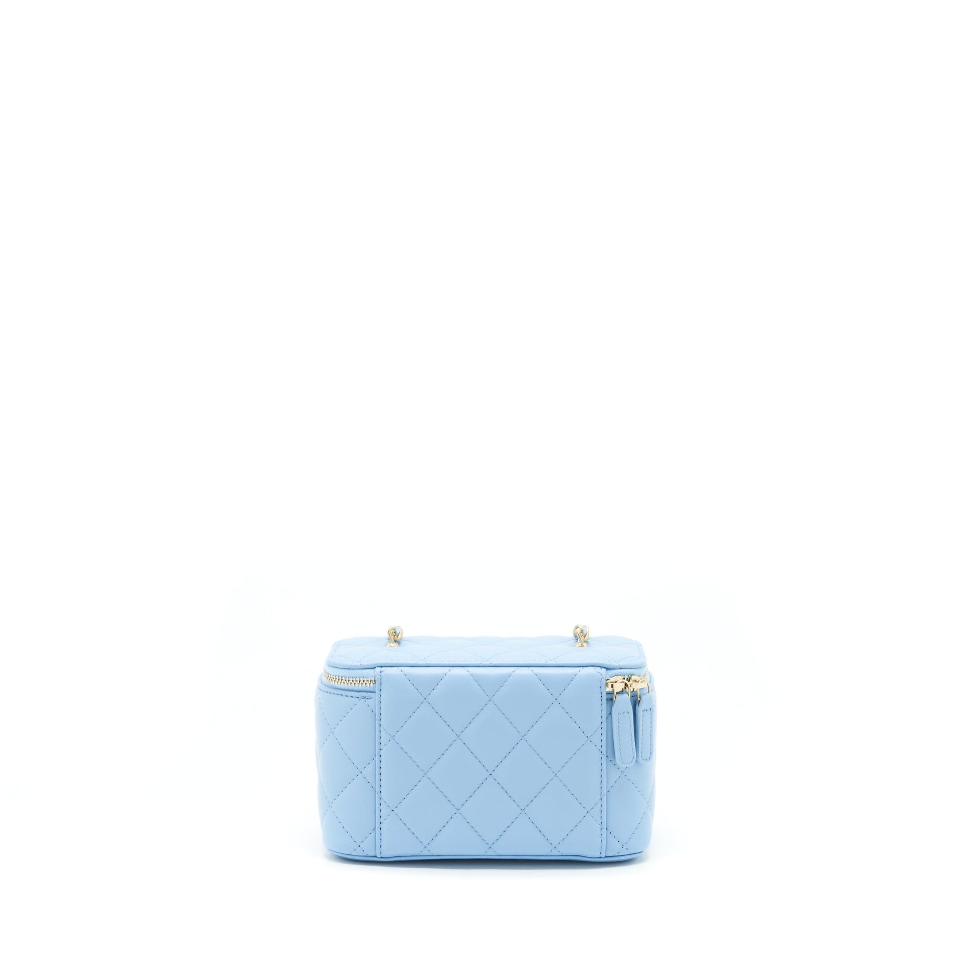 Chanel 22S Pearl Crush Long Vanity Lambskin Blue Handbag