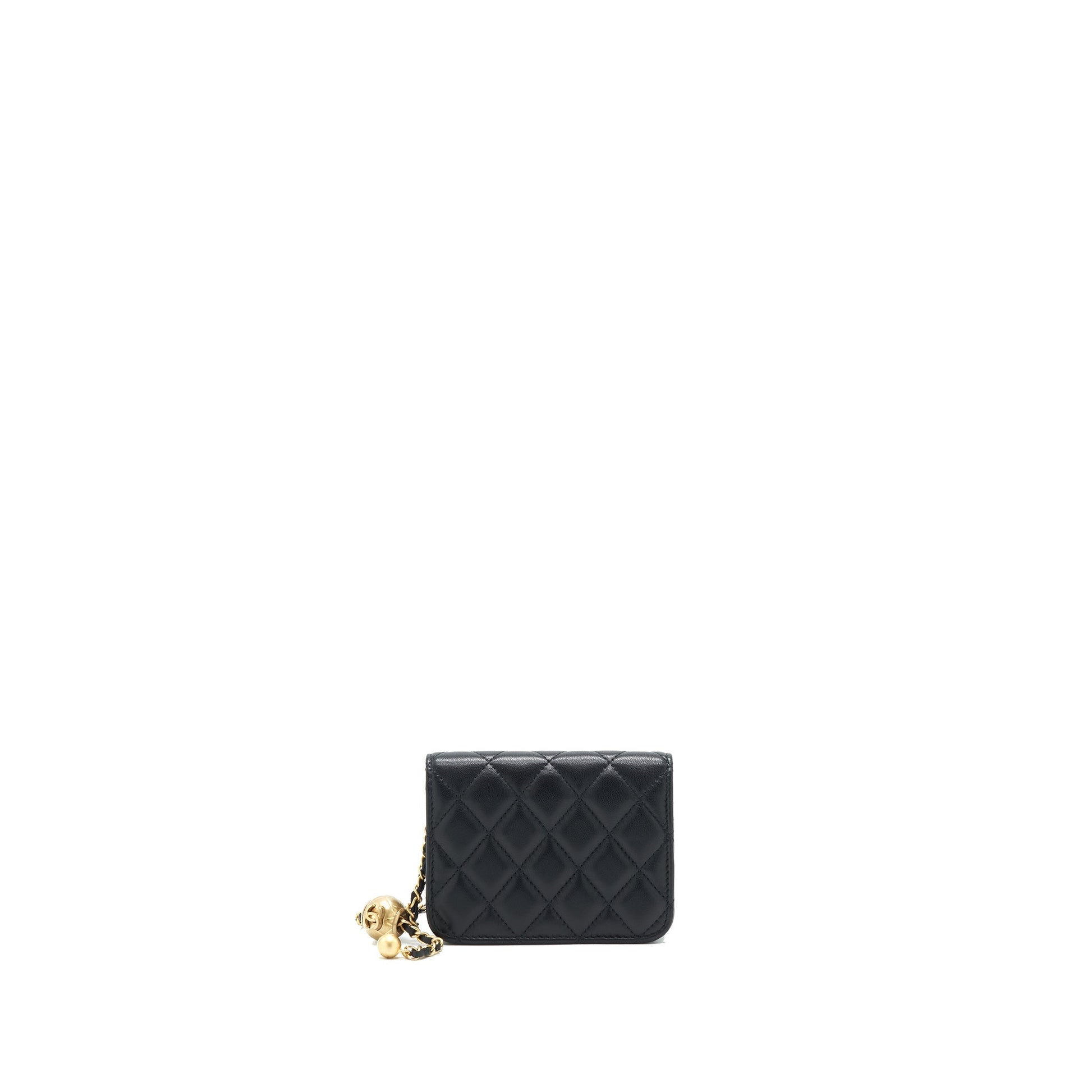 Chanel pearl crush Belt GHW serial 30 Black