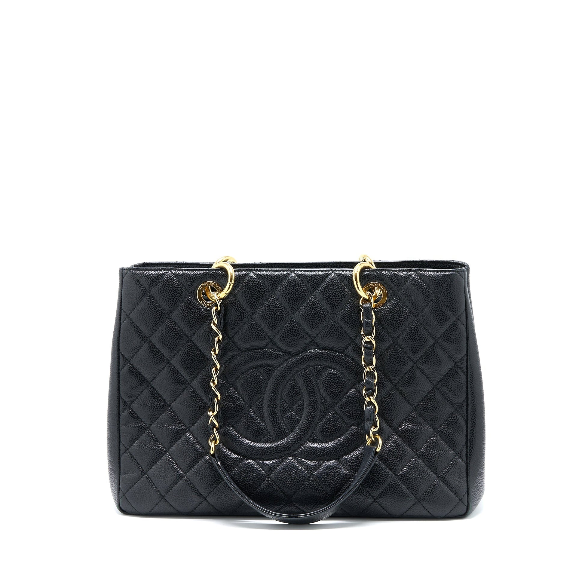 Chanel Grand Shopping Caviar GHW Black Tote Bag Ghw 5