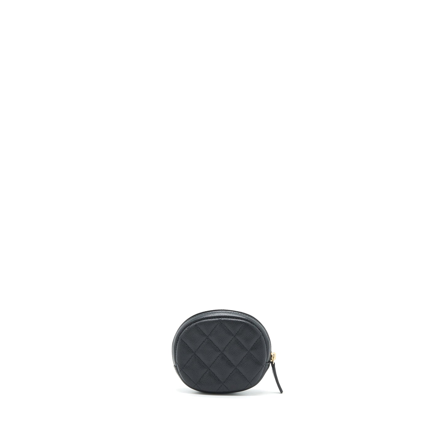 Chanel CC Logo Round Coin Purse Caviar Wallet Case