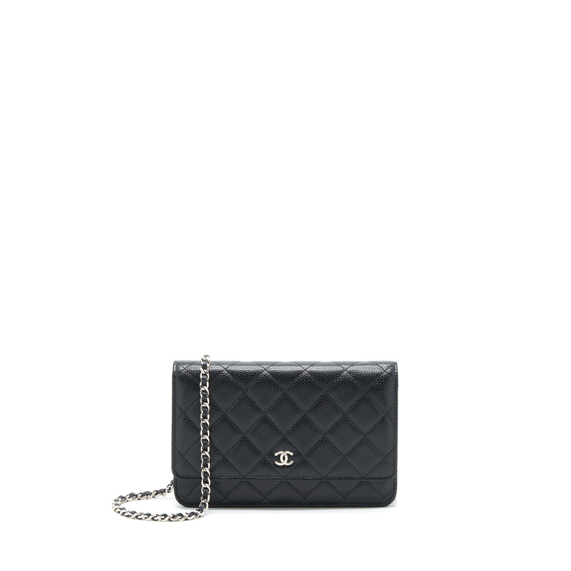 Chanel Classic On Caviar SHW Black Wallet Case Shw 1