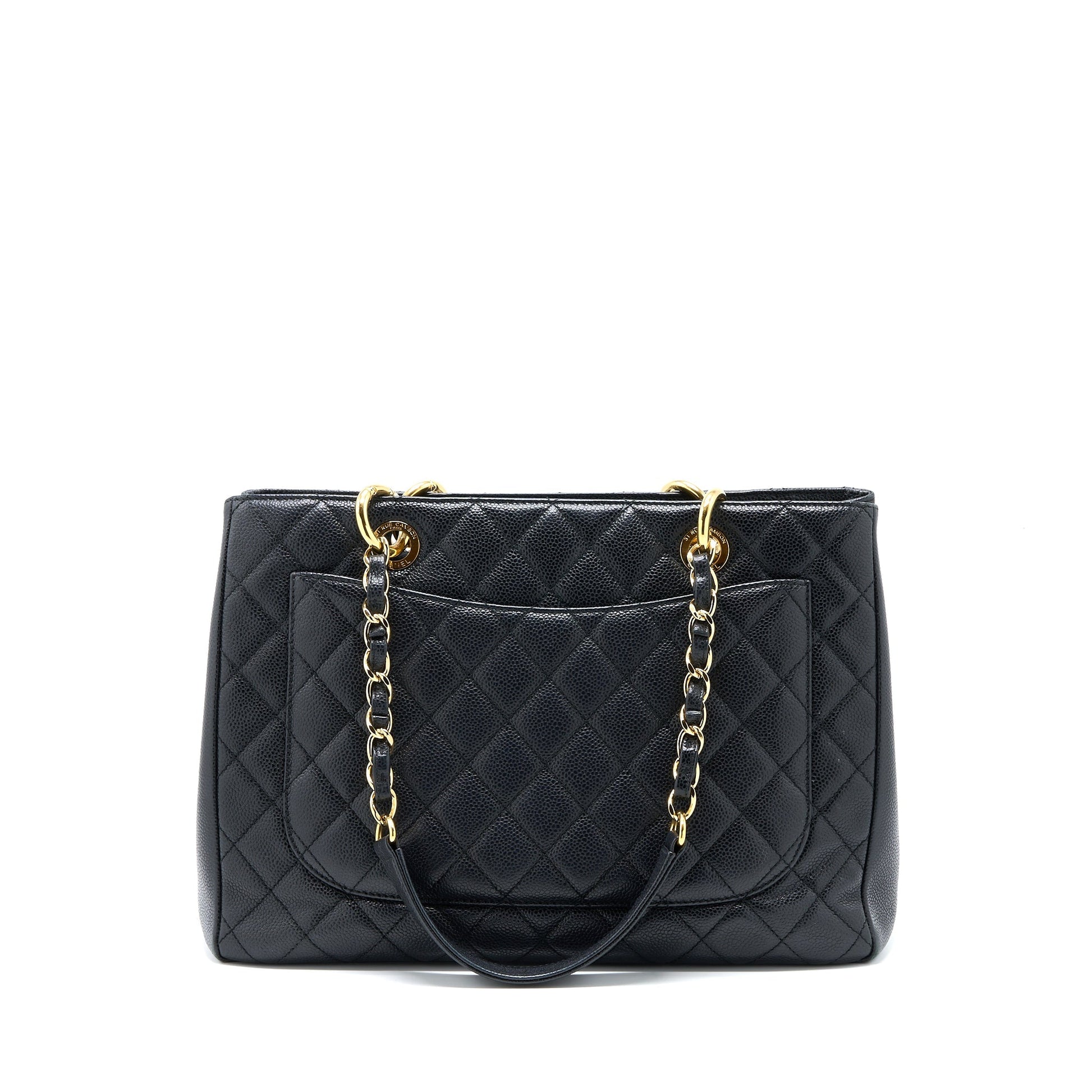 Chanel Grand Shopping Caviar GHW Black Tote Bag Ghw 5