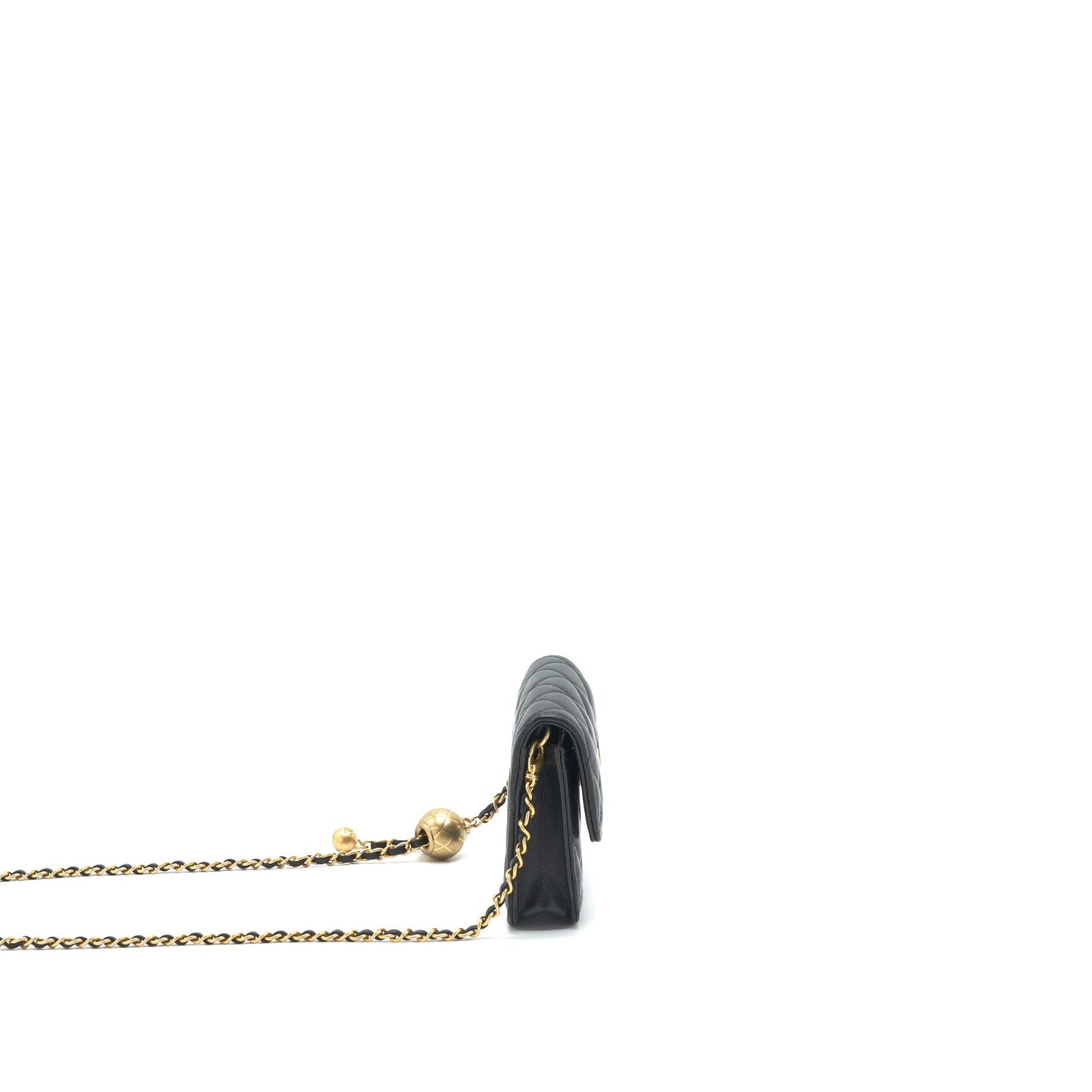 Chanel pearl crush Belt GHW serial 30 Black