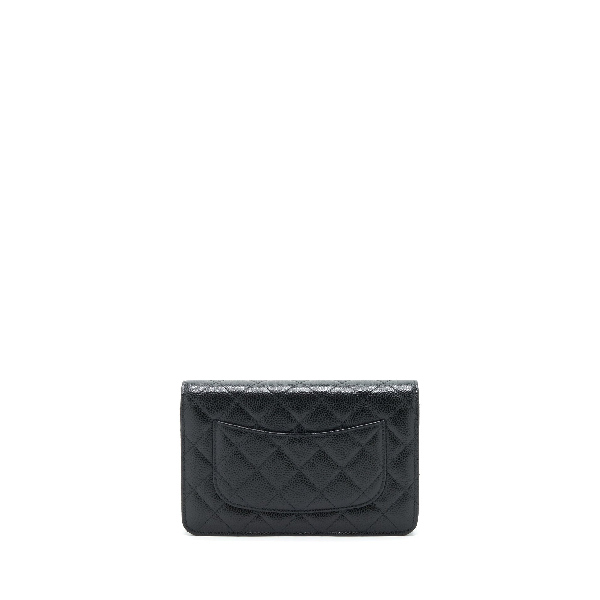Chanel Classic On Caviar SHW Black Wallet Case Shw 1