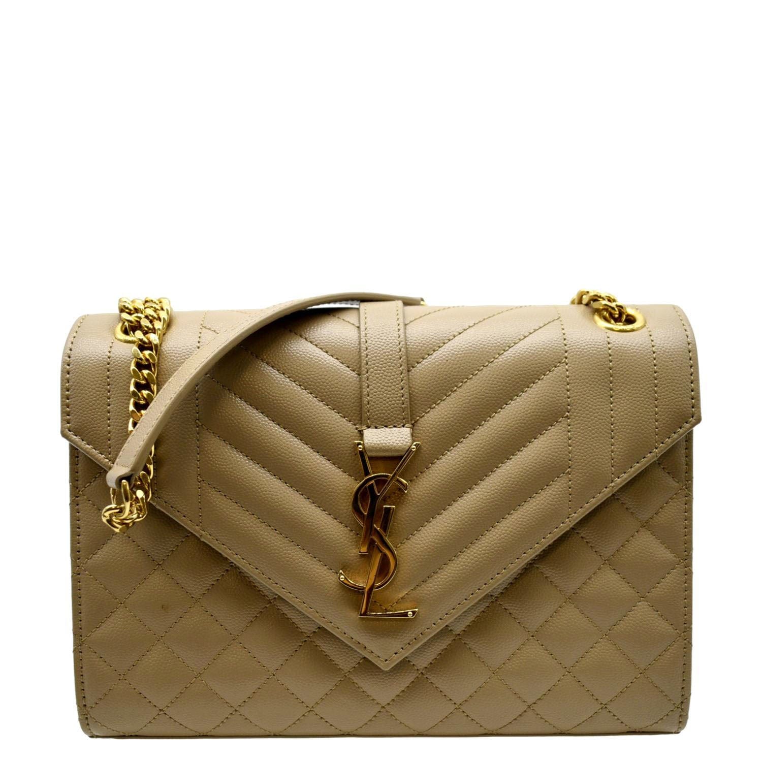 YSL Saint Laurent Saint Envelope Flap Shoulder Bag Leather Matelasse Envelope Flap
