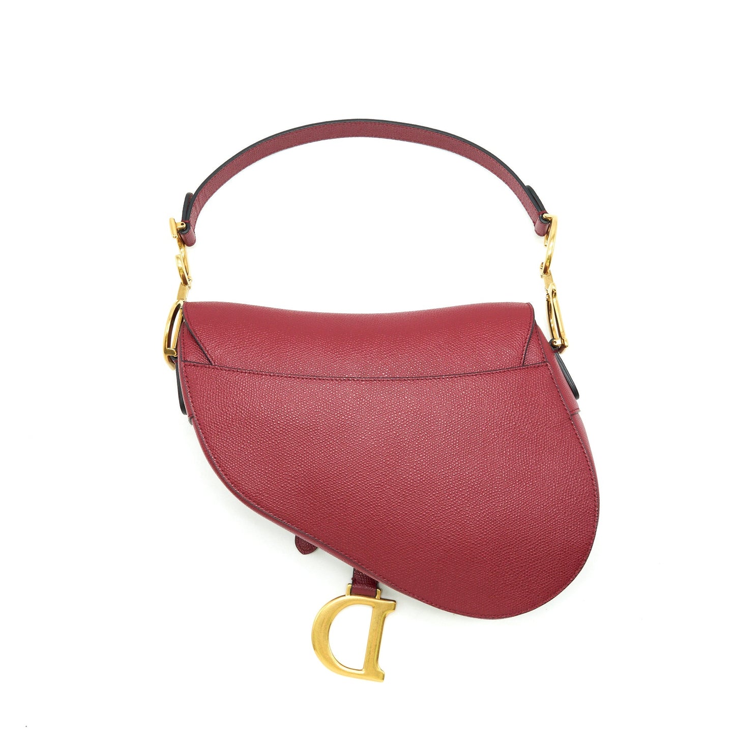 Dior Saddle Purse Grained Calfskin Handbag Red Medium Travel Bag