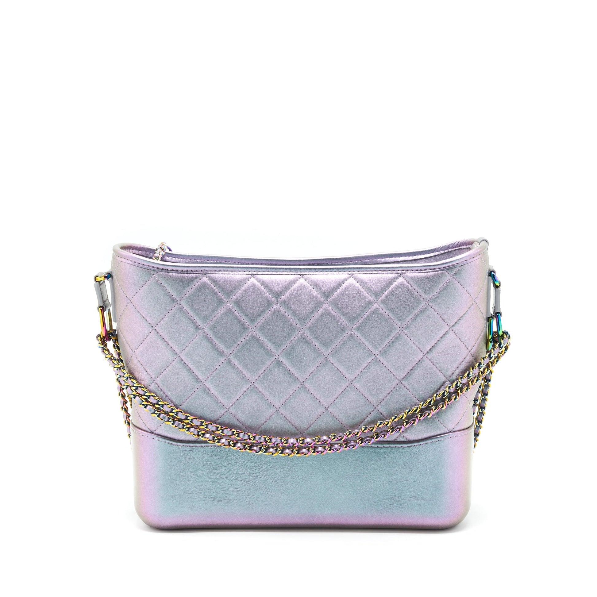 Chanel Gabrielle Hobo Lambskin Calfskin Iridescent Purple Multicolour Shoulder Bag