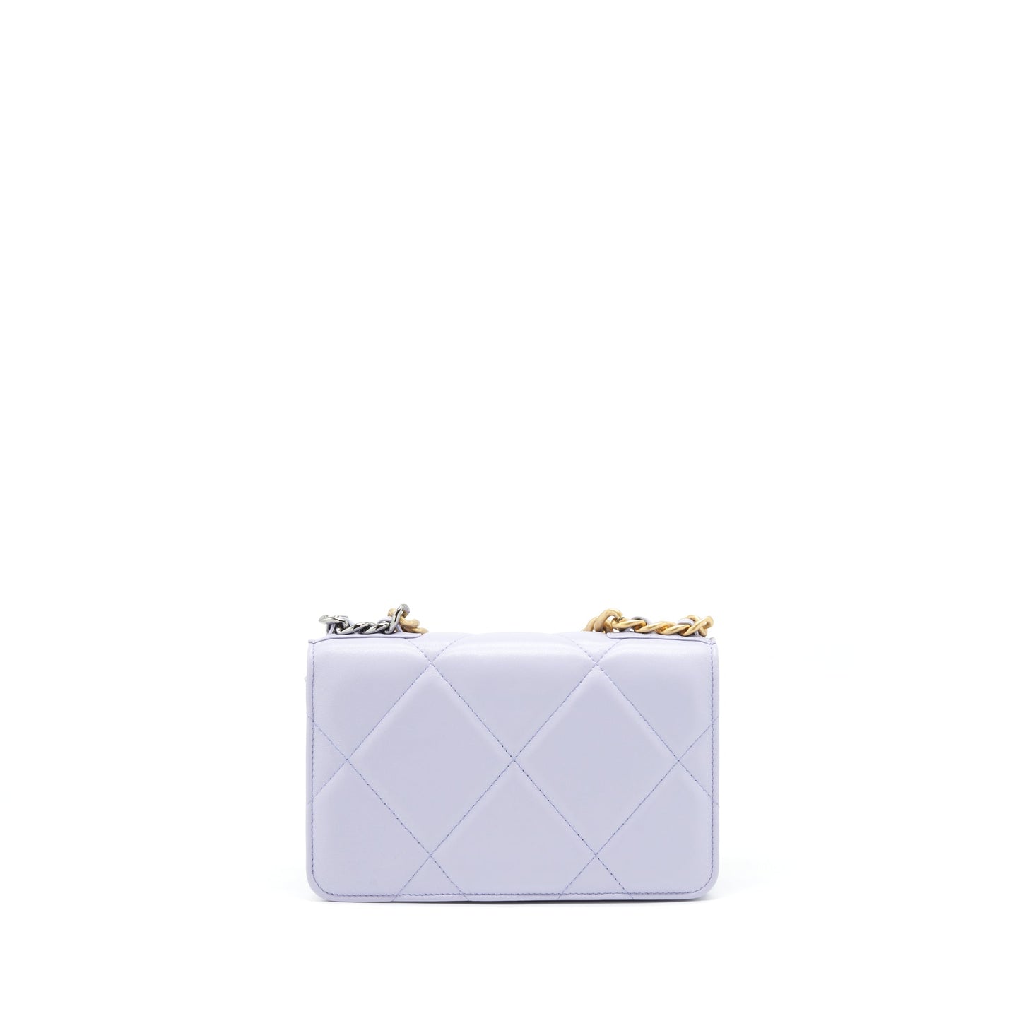 Chanel 19 On Lambskin Light Purple GHW Wallet Case