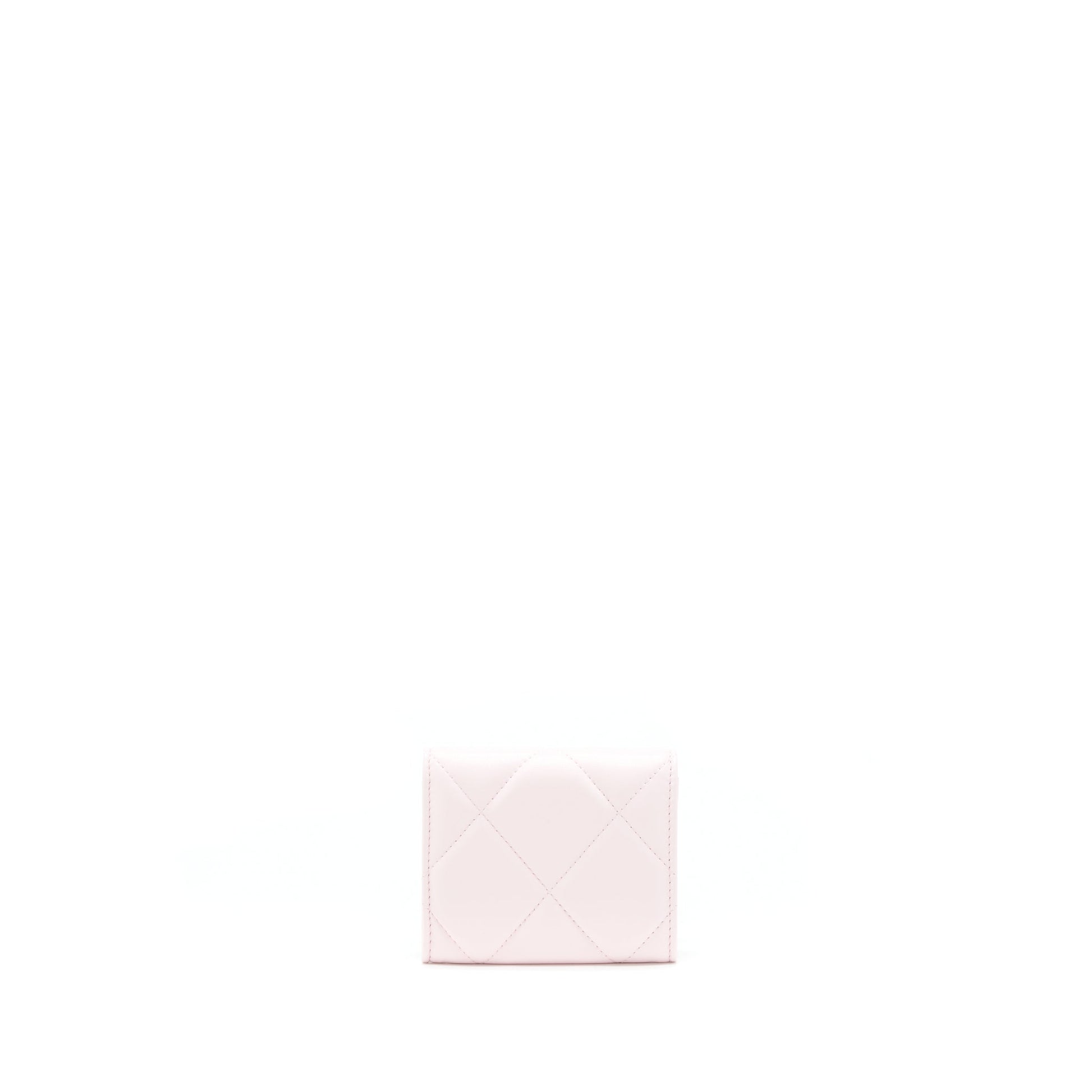 Chanel 19 Flap Cardholder Lambskin Light GHW Pink Wallet Case