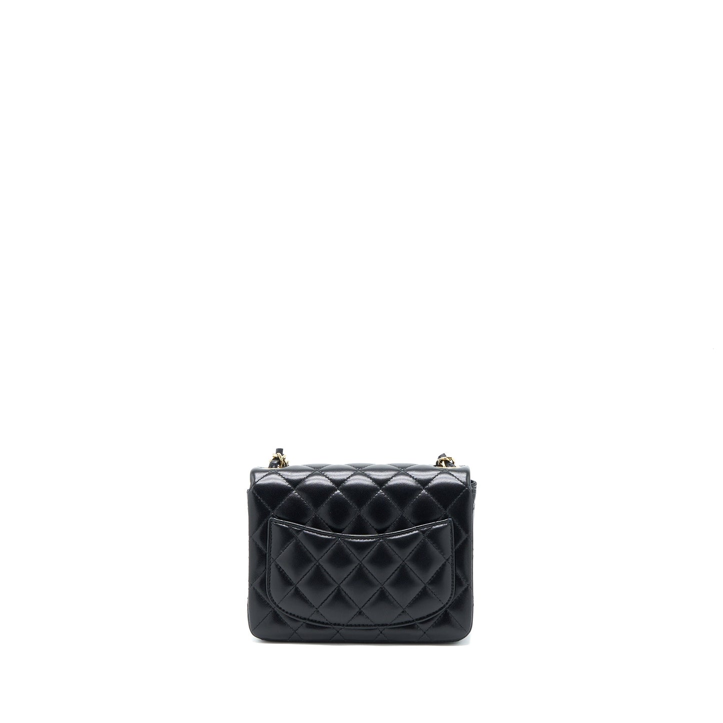 Chanel Classic Square Flap Lambskin LGHW Microchip Black Shoulder Bag Microchip 1