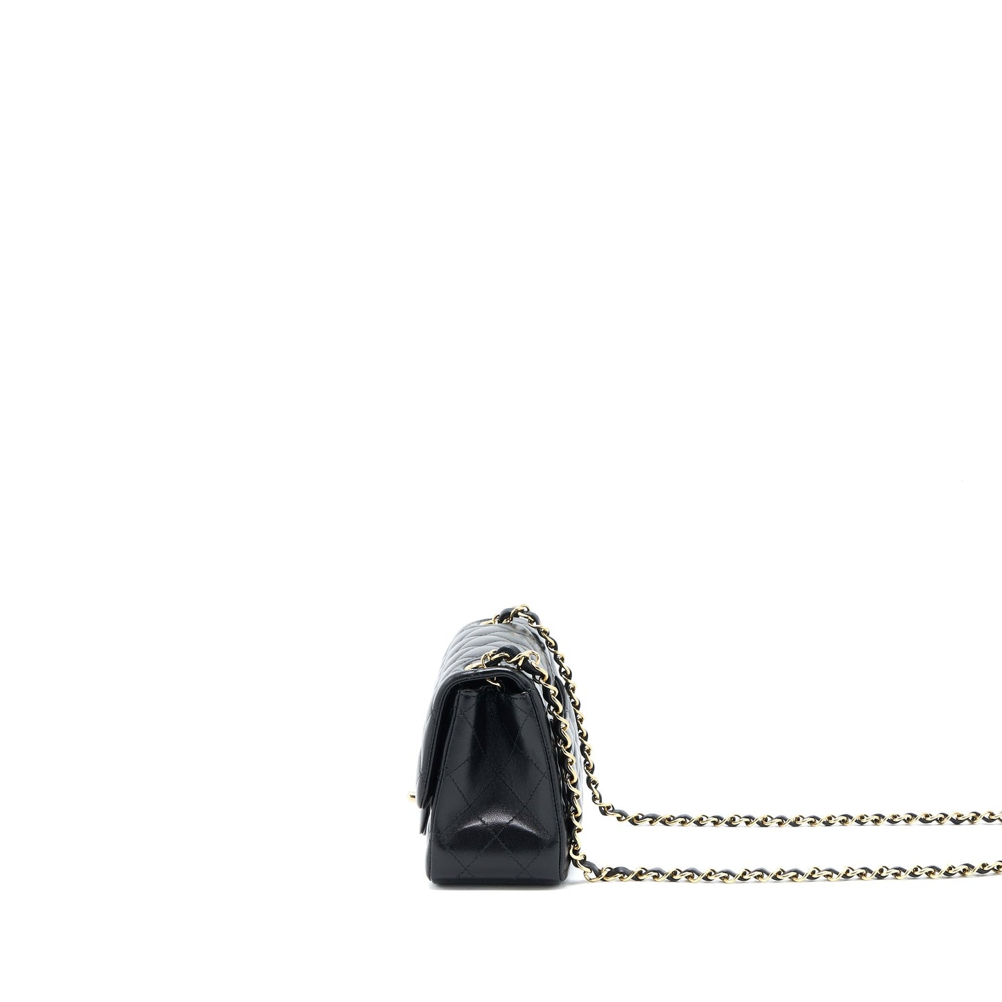 Chanel Classic Square Flap Lambskin LGHW Microchip Black Shoulder Bag Microchip 1