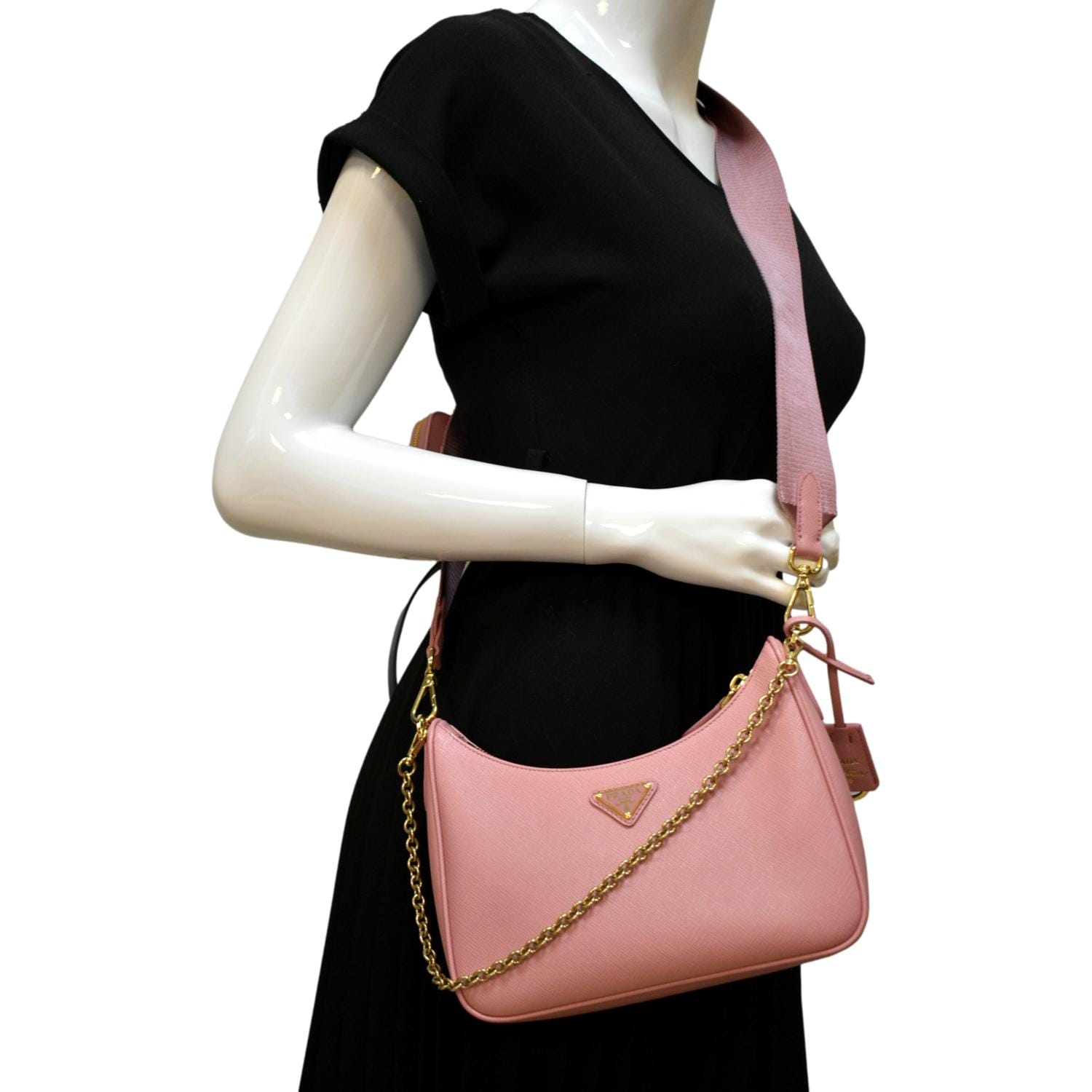 Prada Re Edition Suffiano Shoulder Bag Rose Leather Pink