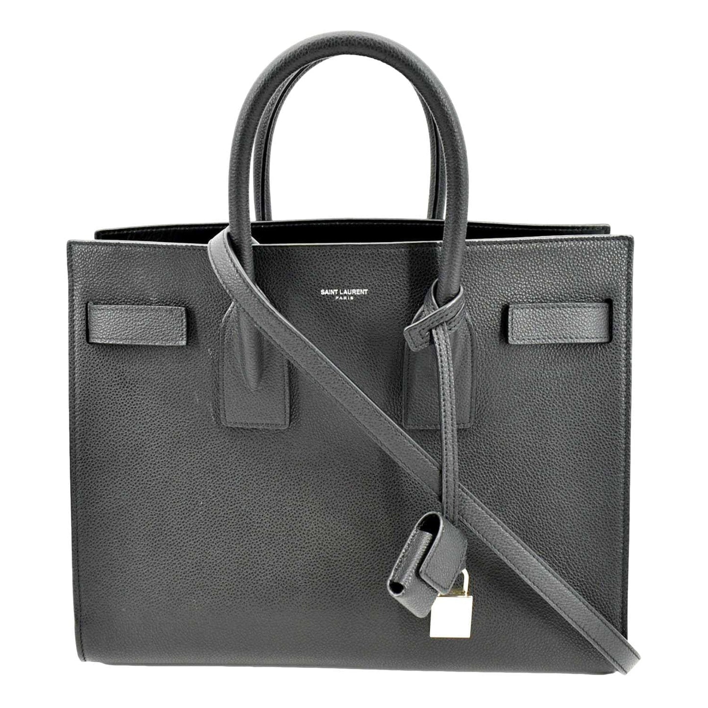 YSL Saint Laurent Yves Sac De Jour Satchel Shoulder Bag Leather Black Satchel Bag De Jour 4