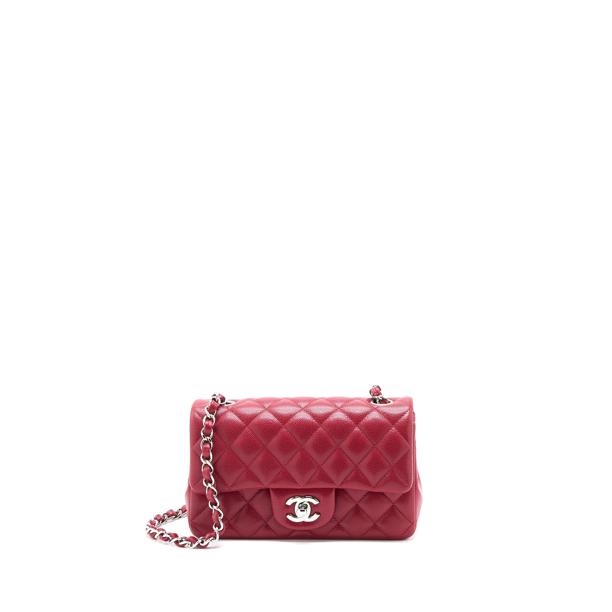 Chanel 18B Classic Rectangular Flap Caviar Dark Pink Shoulder Bag