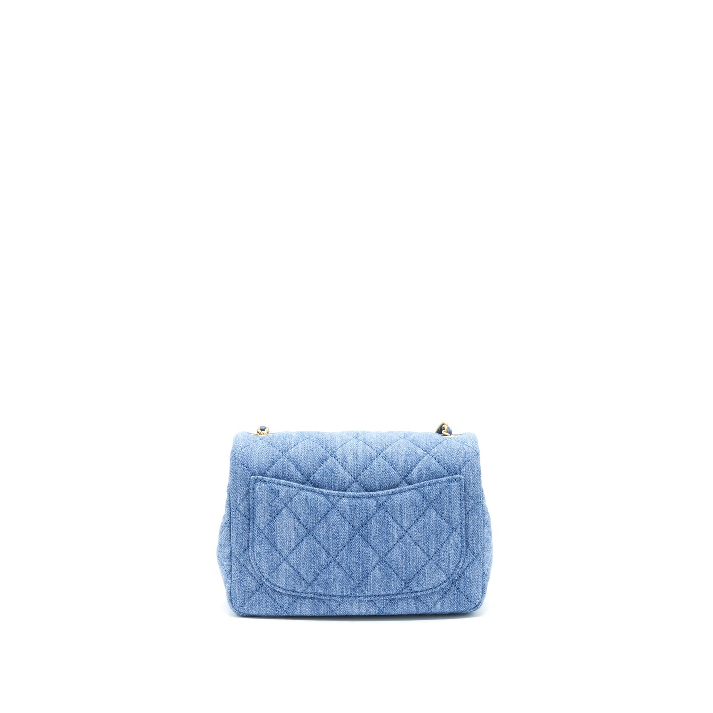 Chanel 22C Denim Pearl Crush Square Flap Shoulder Bag Bag 1